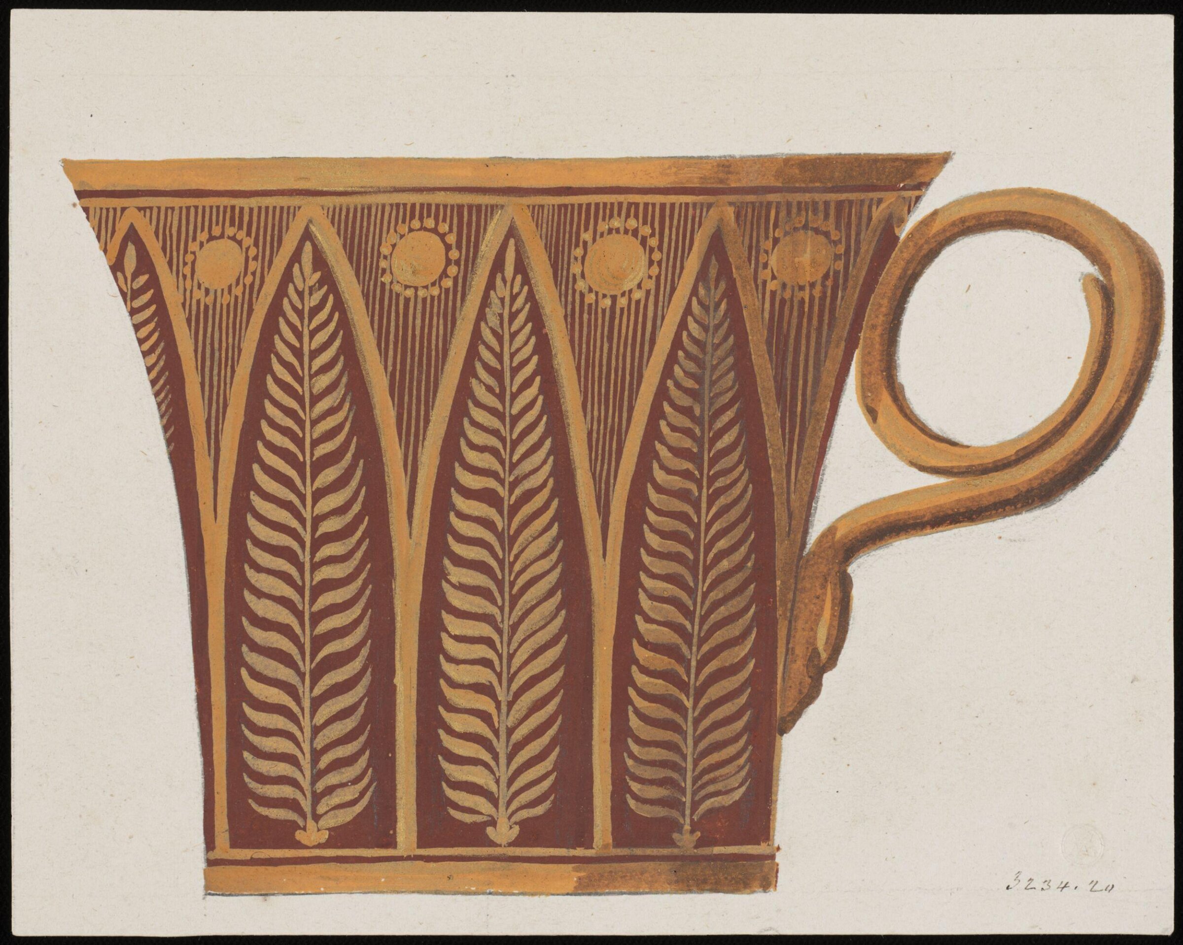 Drawing, Dagoty porcelain factory, circa 1800