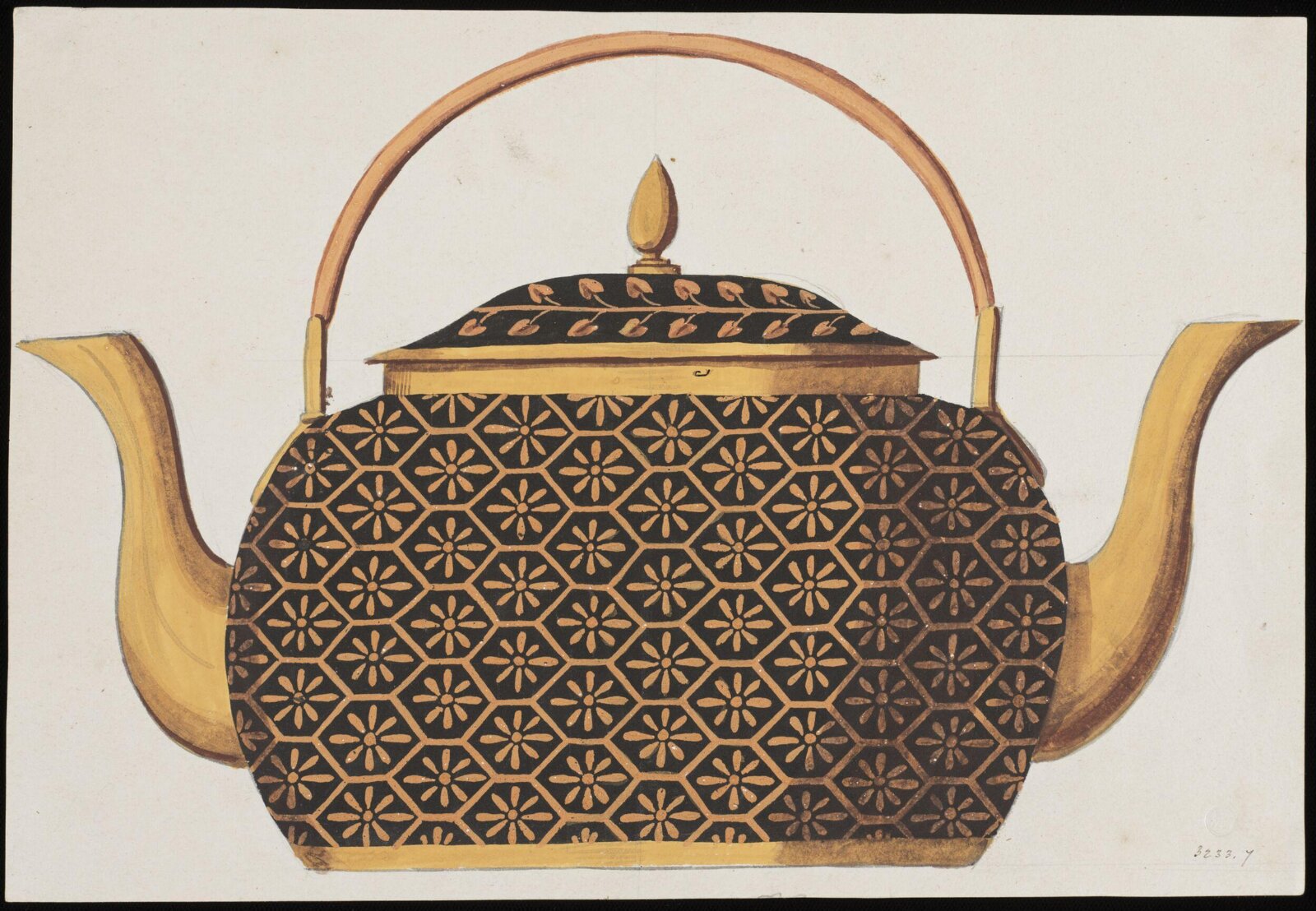 Drawing, Dagoty porcelain factory, circa 1800