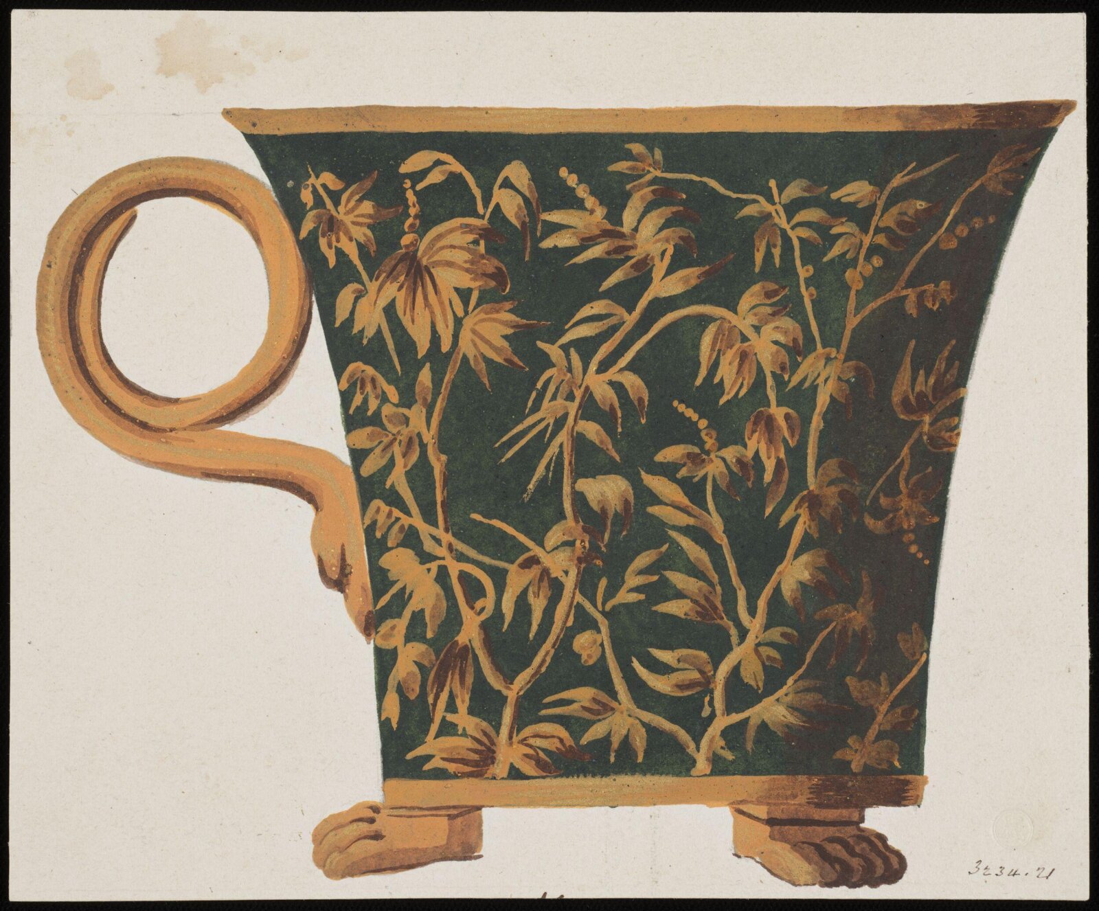 Drawing, Dagoty porcelain factory, circa 1800