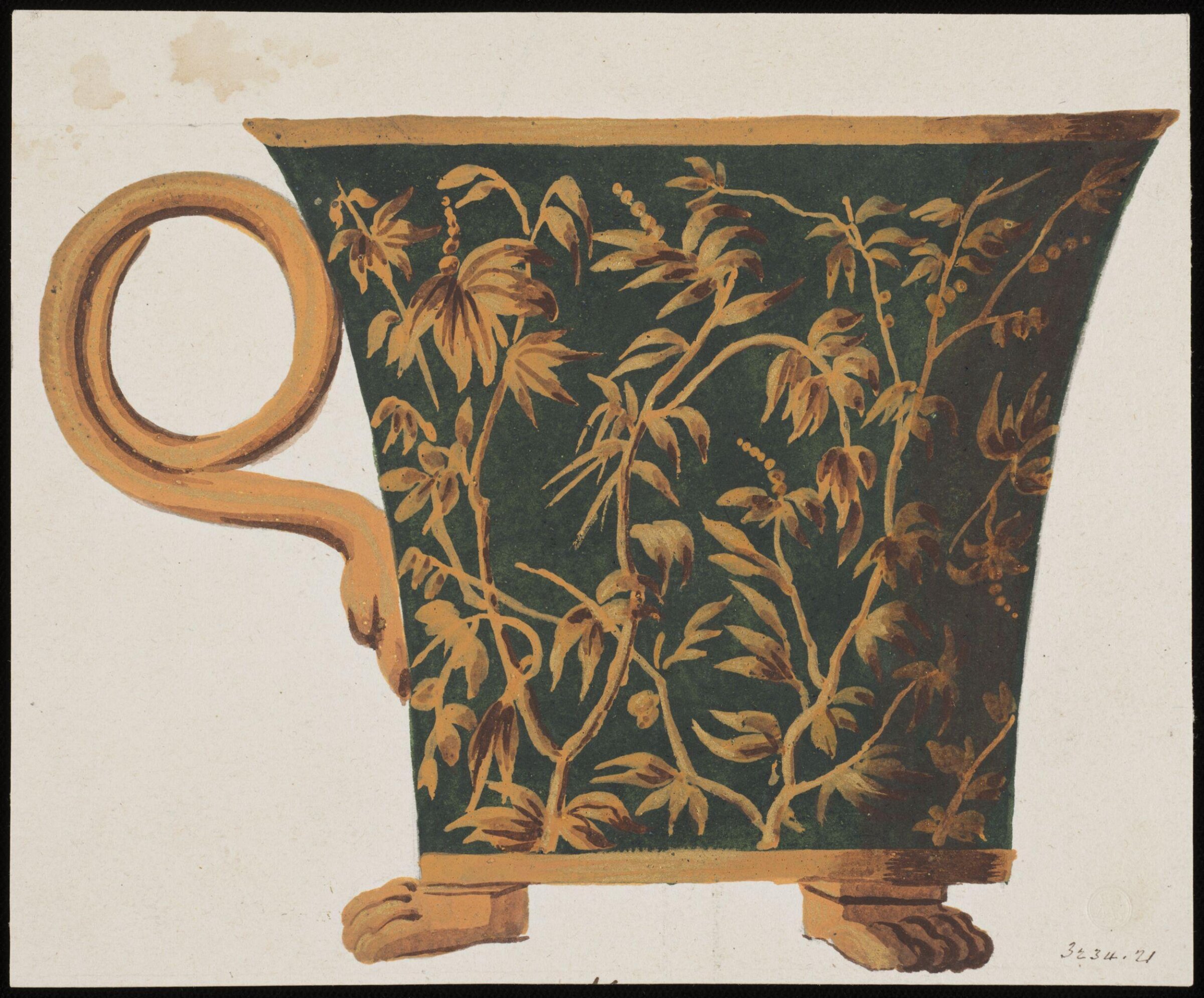 Drawing, Dagoty porcelain factory, circa 1800