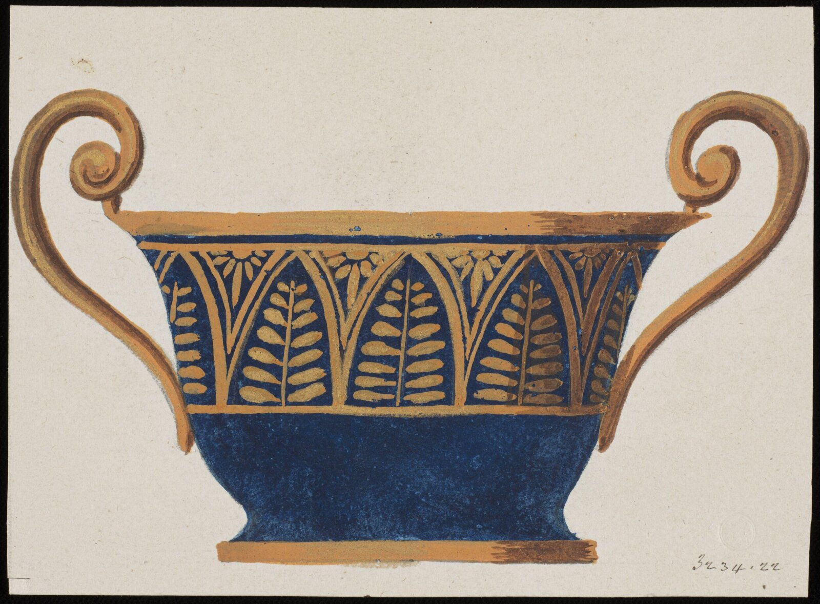 Drawing, Dagoty porcelain factory, circa 1800