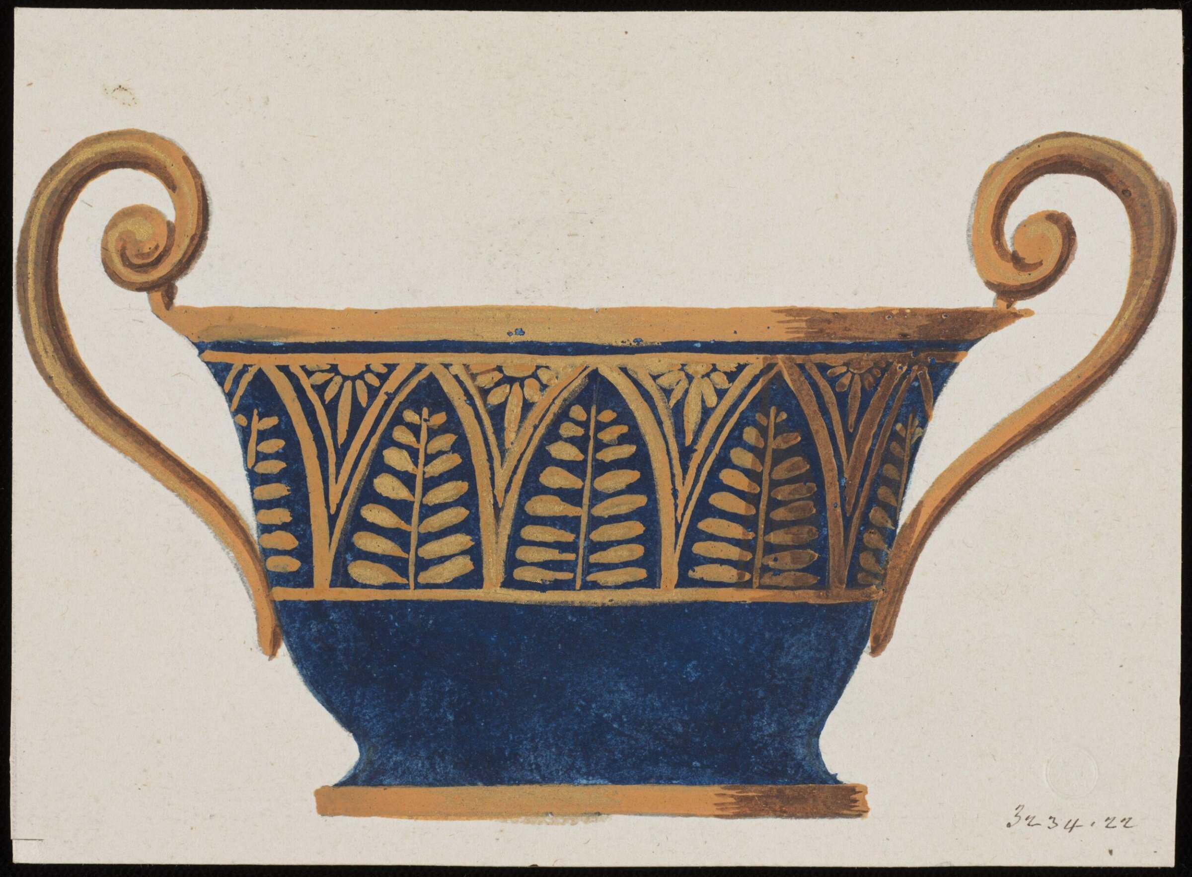 Drawing, Dagoty porcelain factory, circa 1800