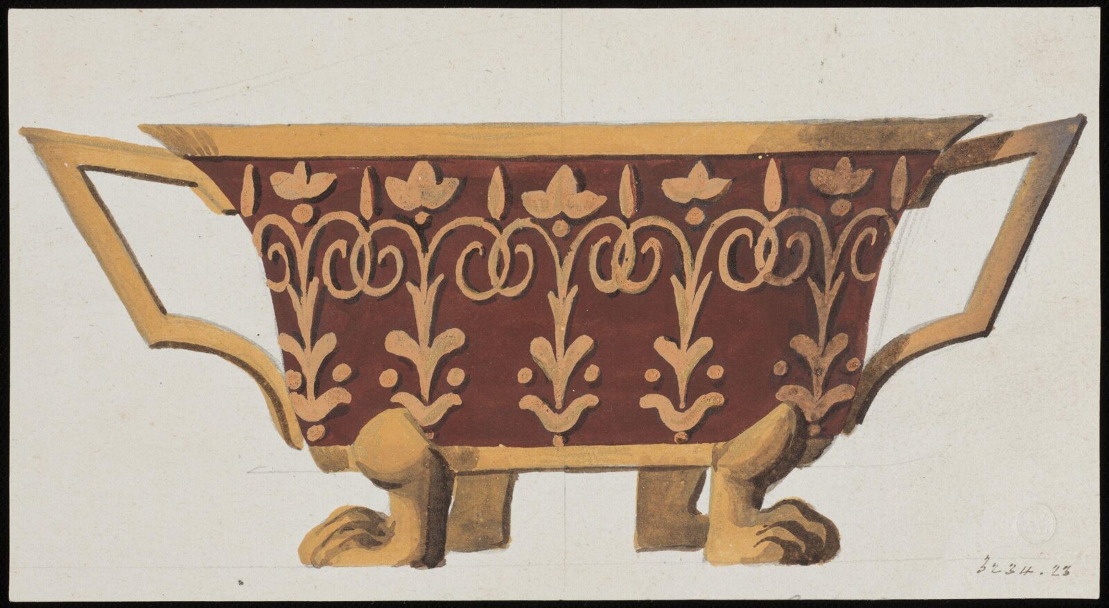 Drawing, Dagoty porcelain factory, circa 1800