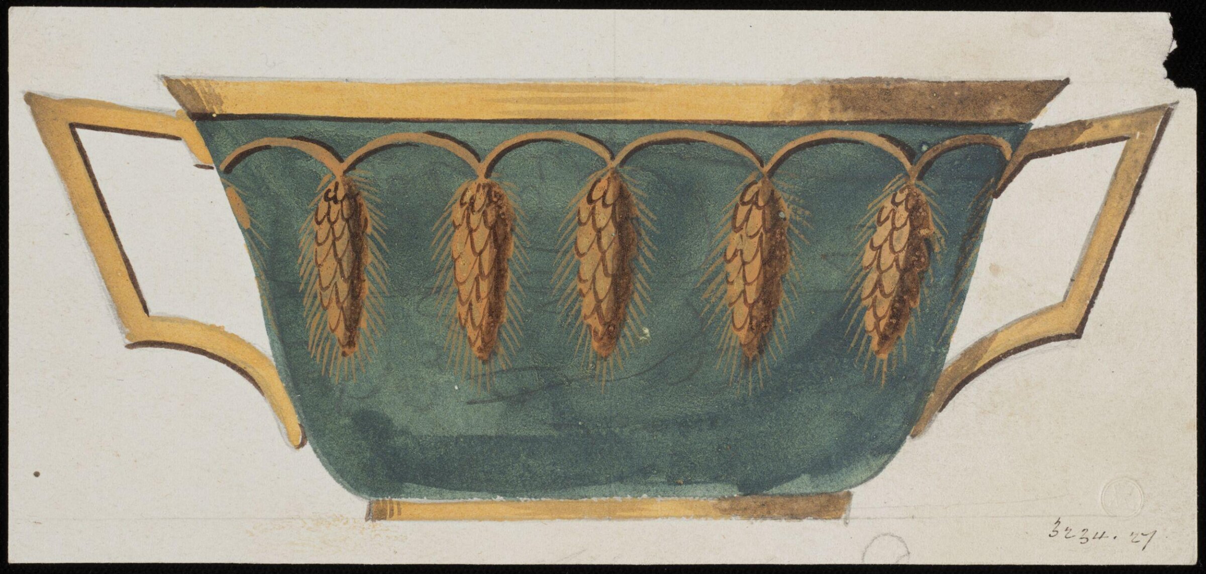 Drawing, Dagoty porcelain factory, circa 1800