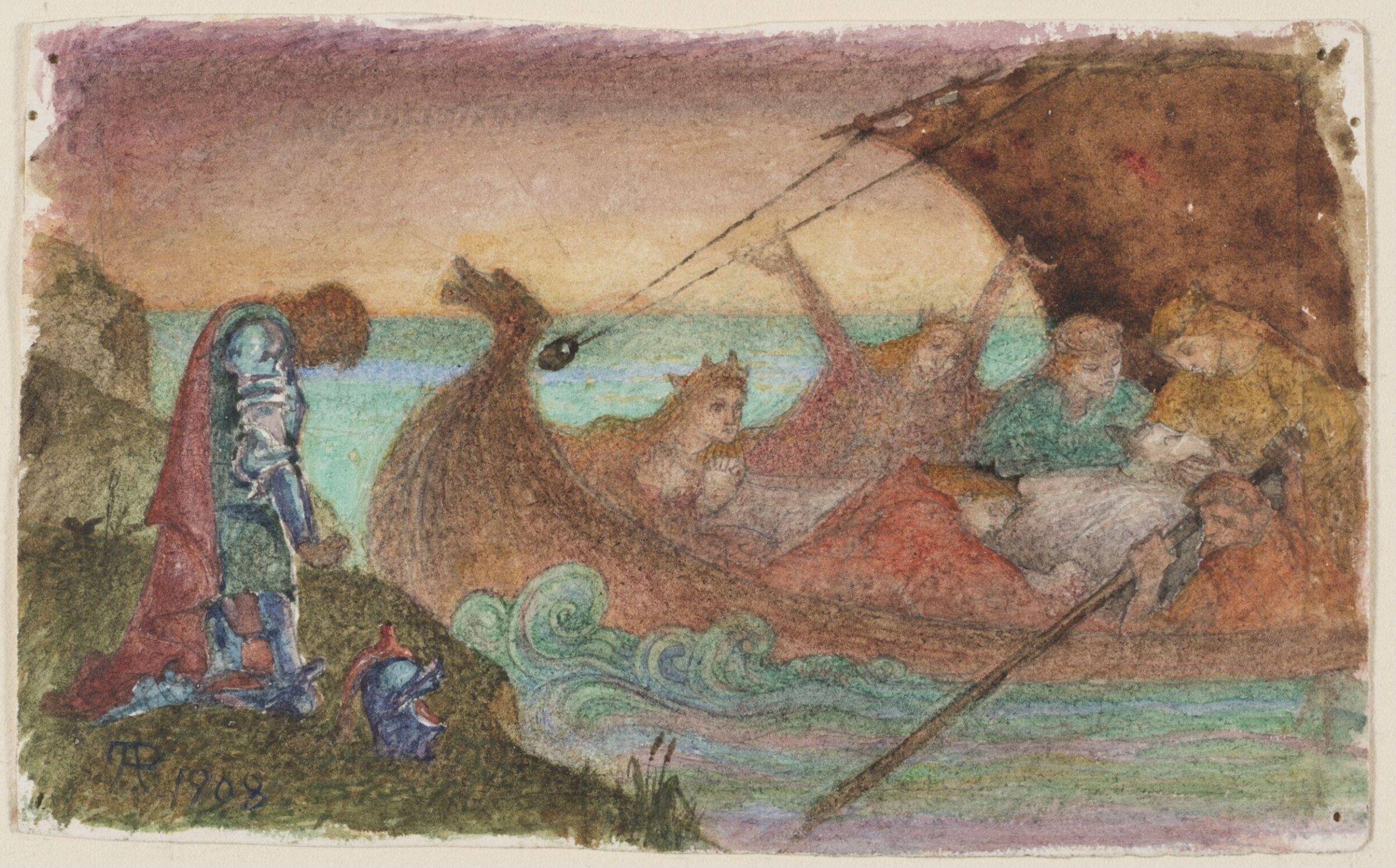 The Passing of Arthur, Phoebe Anna Traquair, 1908