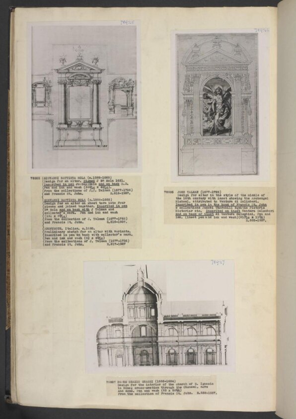 Design for interior of Church of Saint Ignazio (second quarter 17th century) by Raniero Grassi