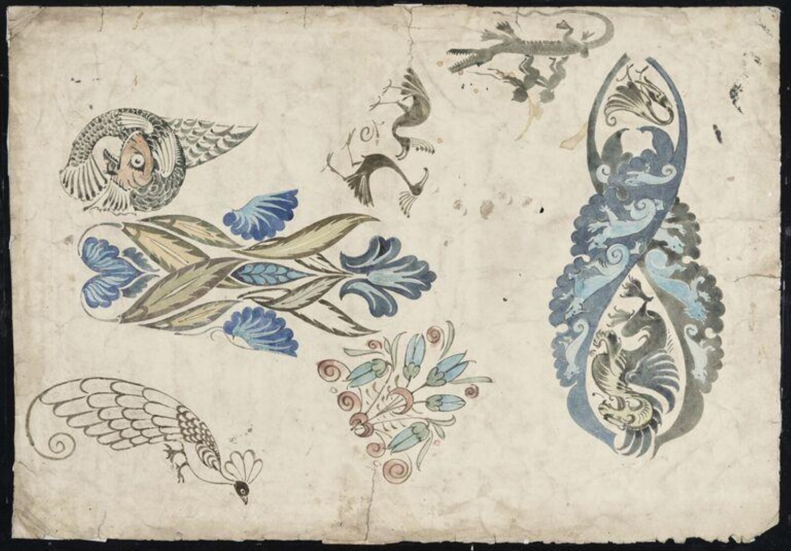 Drawing, William De Morgan, late 19th century