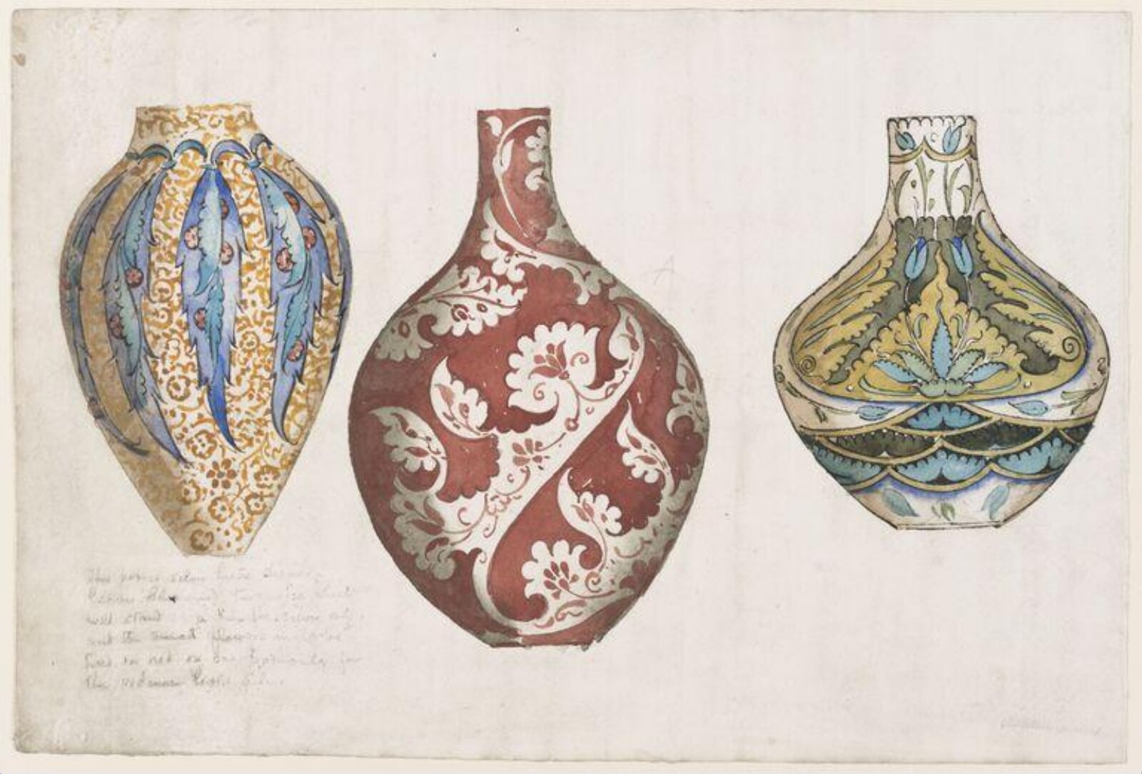 Drawing, William De Morgan, late 19th century