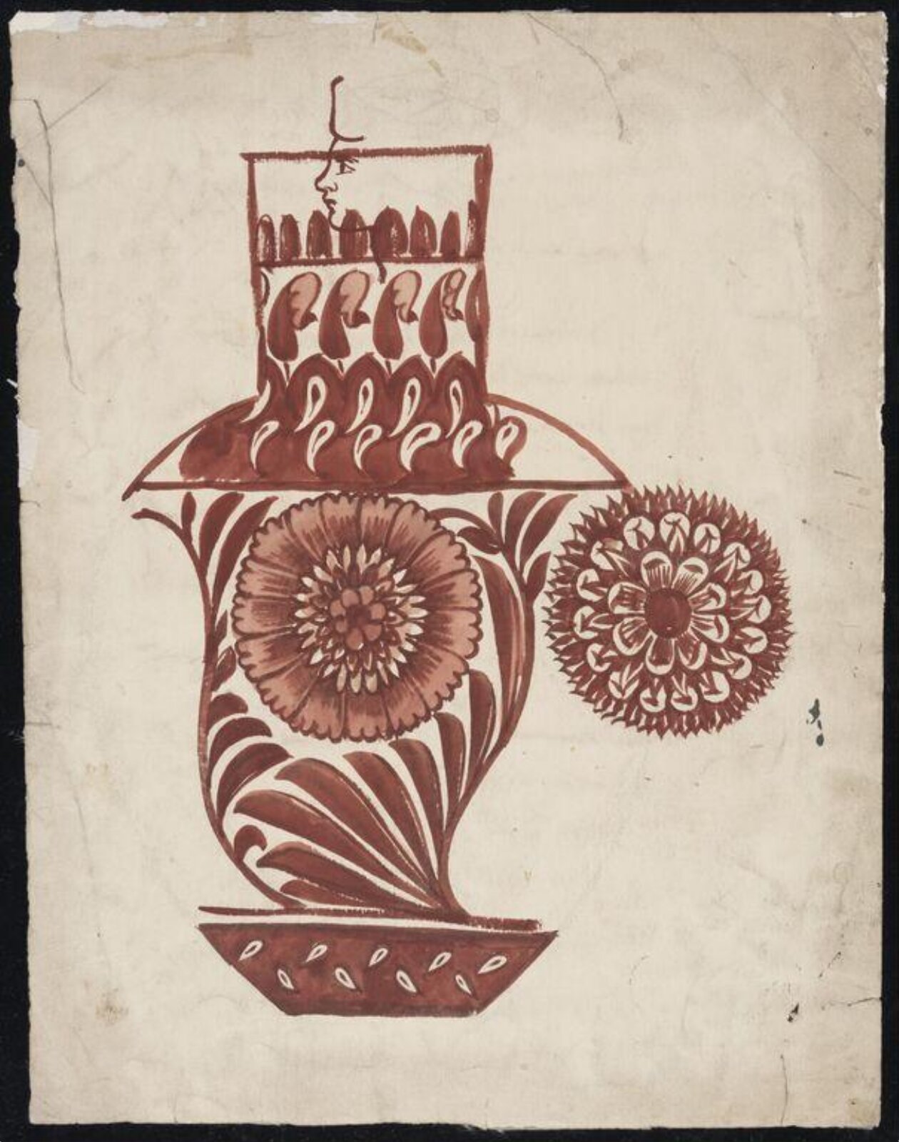 Drawing, William De Morgan, late 19th century