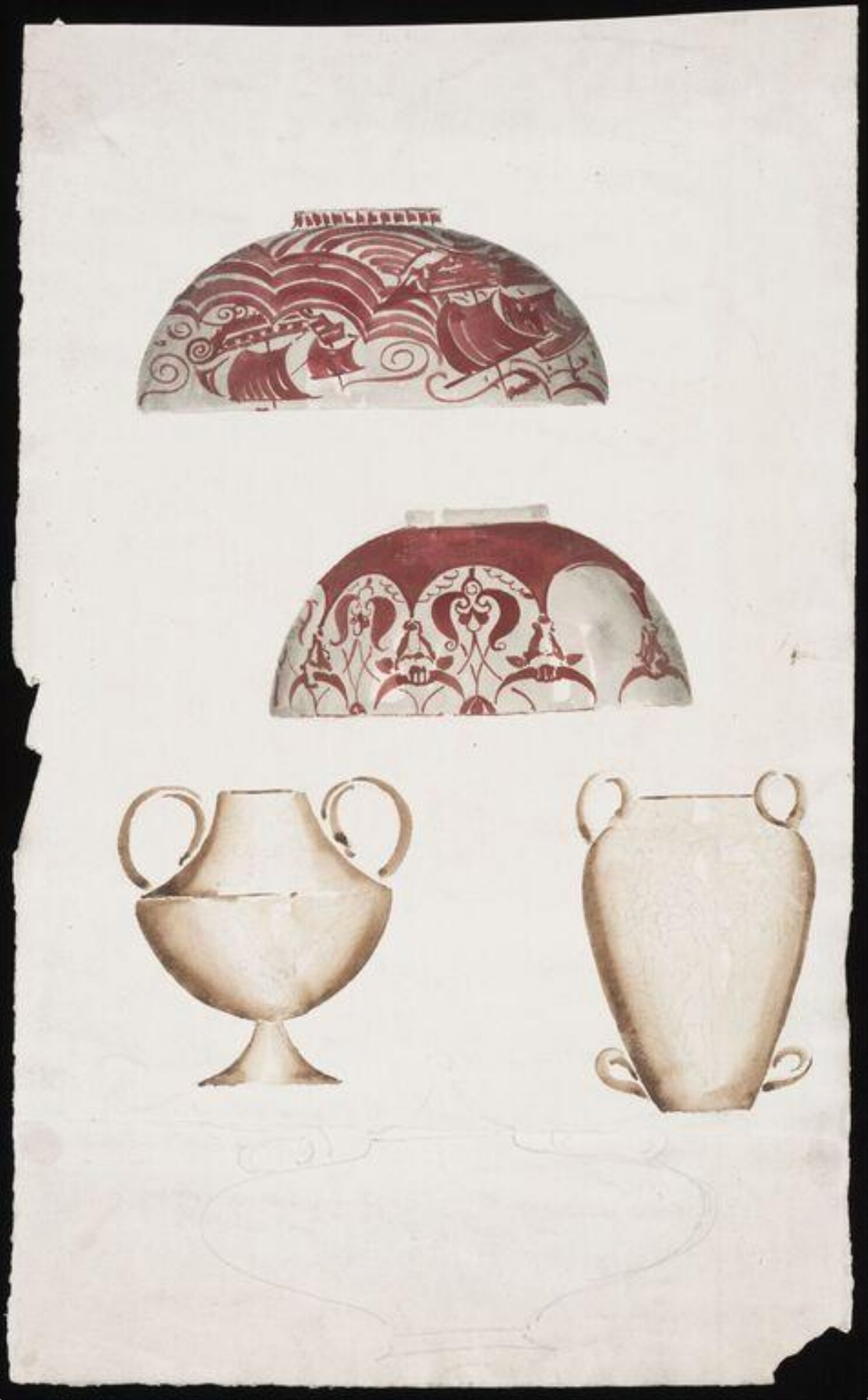 Drawing, William De Morgan, late 19th century