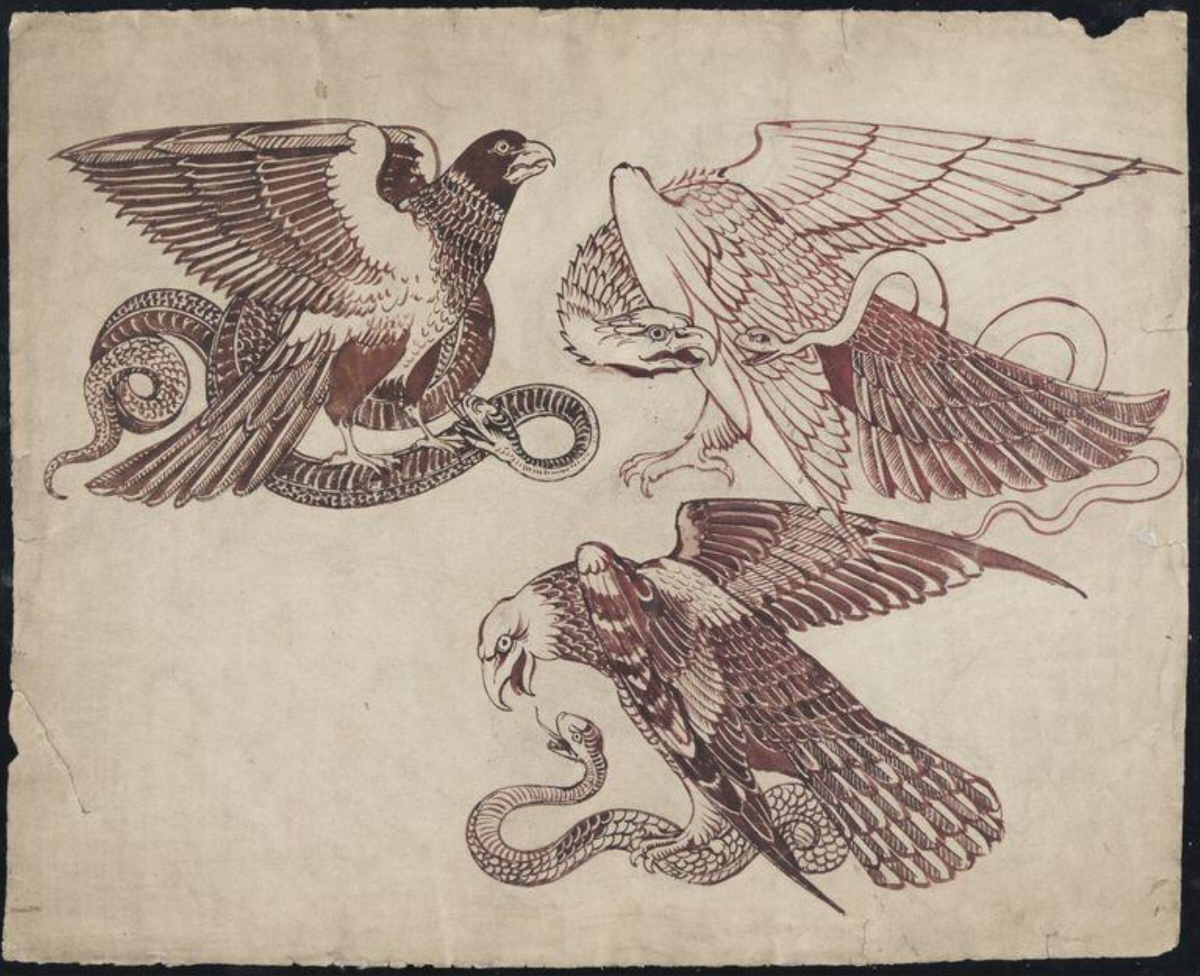 Drawing, William De Morgan, late 19th century