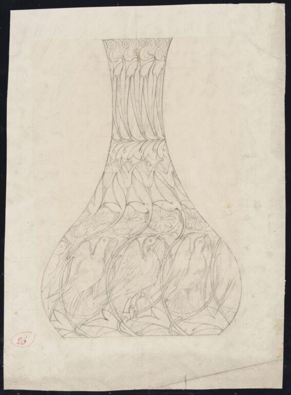 Drawing, William De Morgan, late 19th century