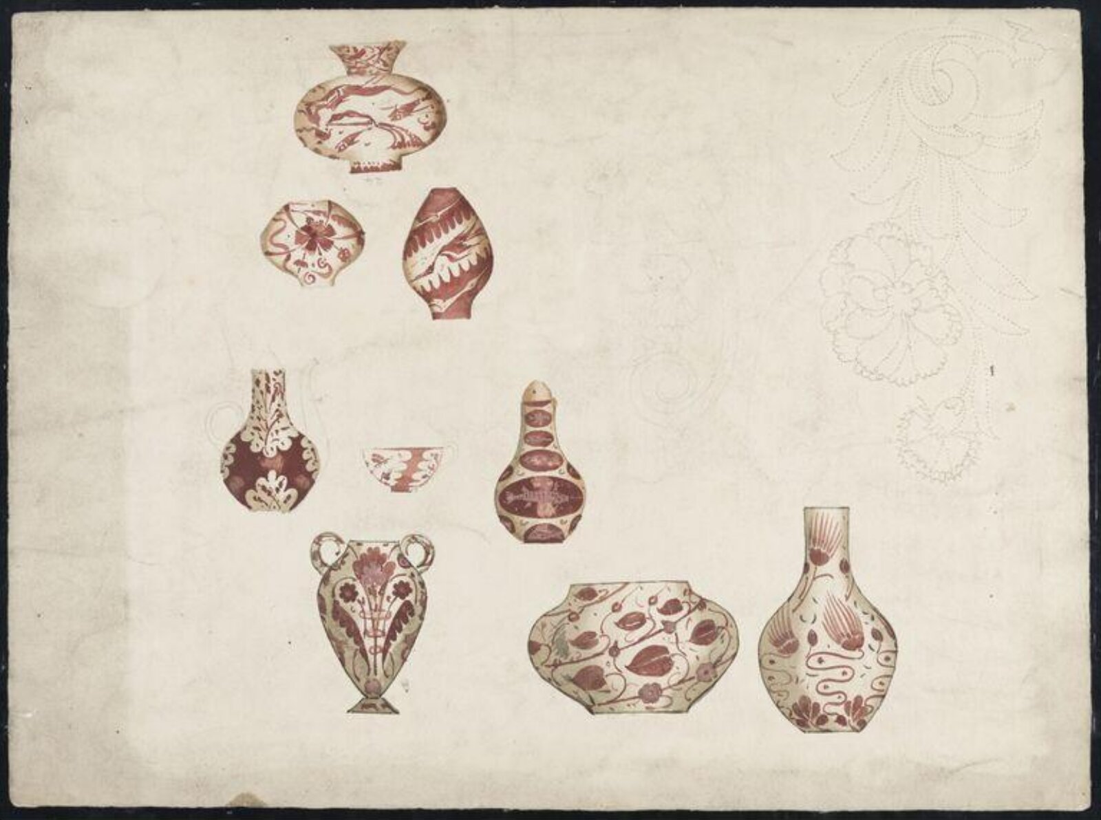 Drawing, William De Morgan, late 19th century