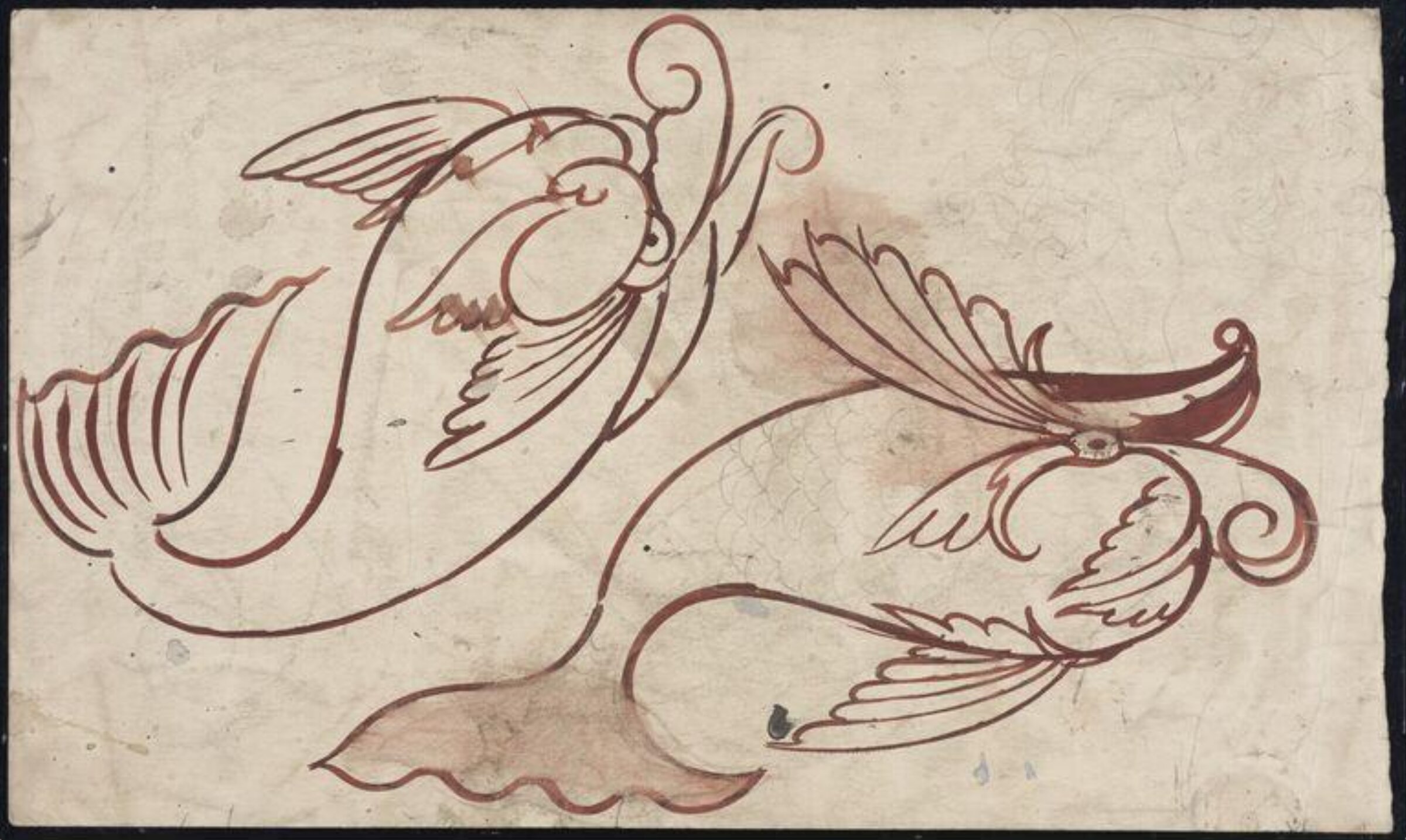 Drawing, William De Morgan, late 19th century
