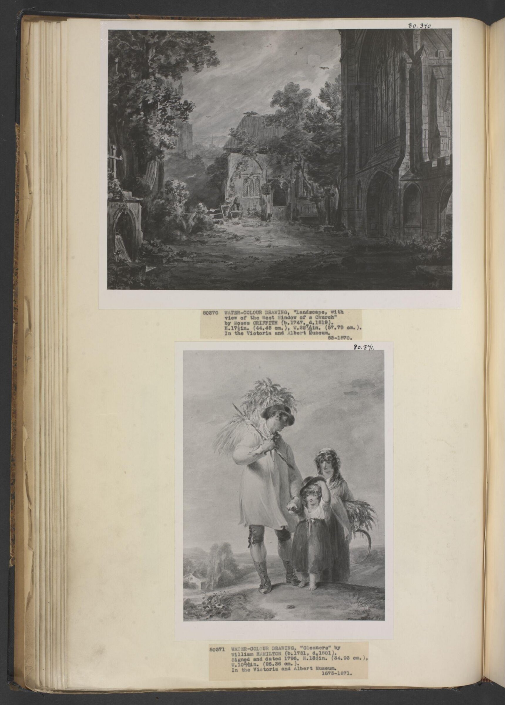 Landscape, with a view of a church, Moses Griffith, ca. 1770-1810