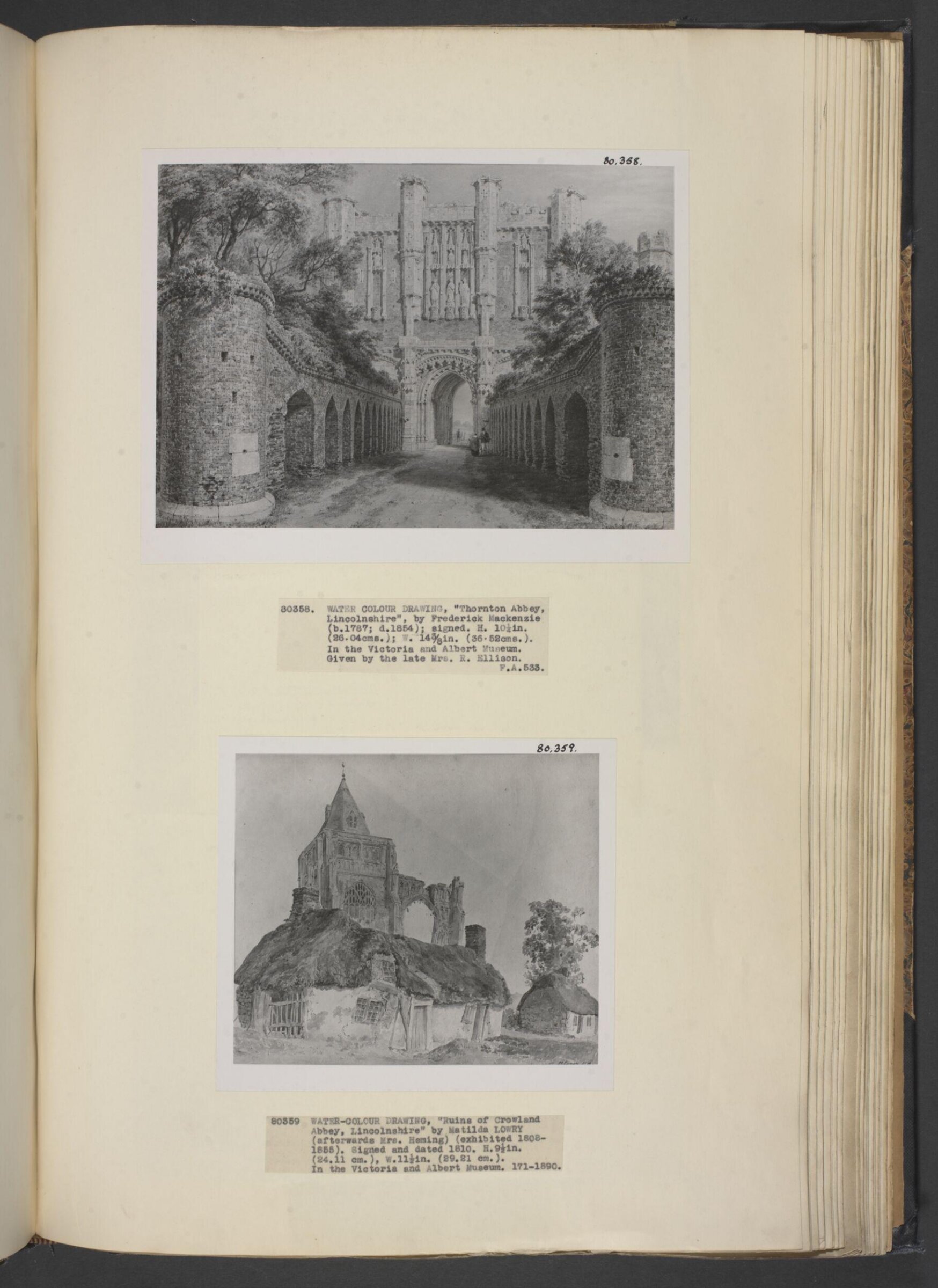 Thornton Abbey, Frederick Mackenzie, ca. early 19th century