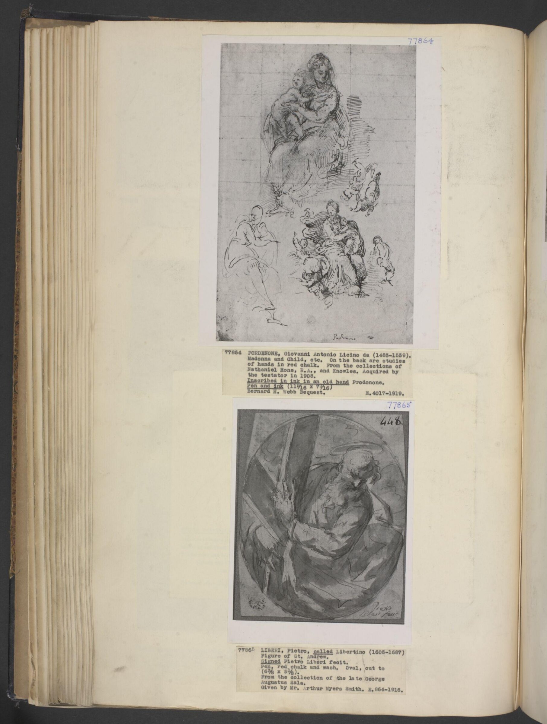 Sketches of the Virgin and Child and studies for the altarpiece in S. Sigismondo,  Cremona, Giulio Campi, 16th century
