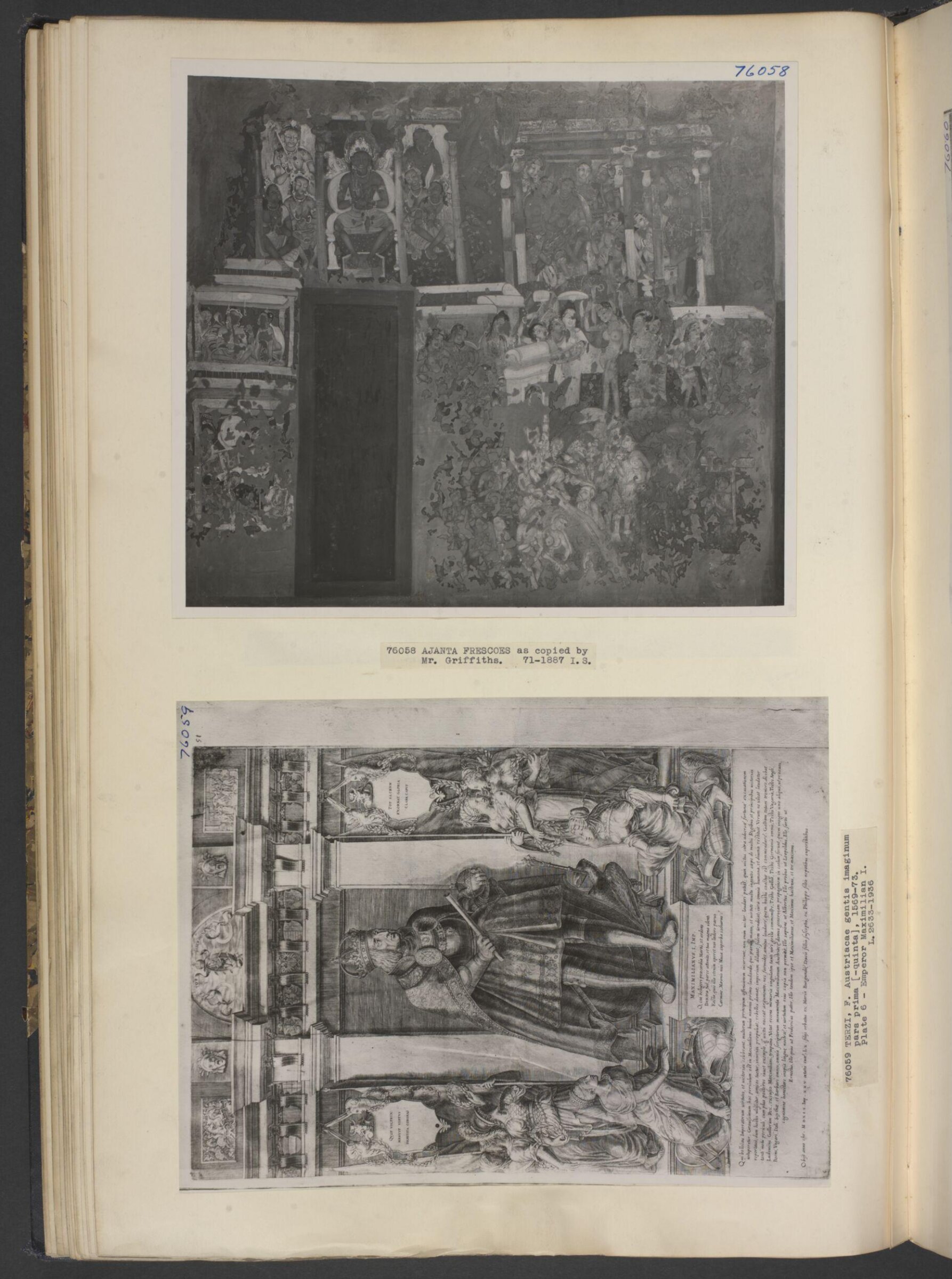 Copy of painting in the caves of Ajanta (Cave 2), John Griffiths, 1872-1885