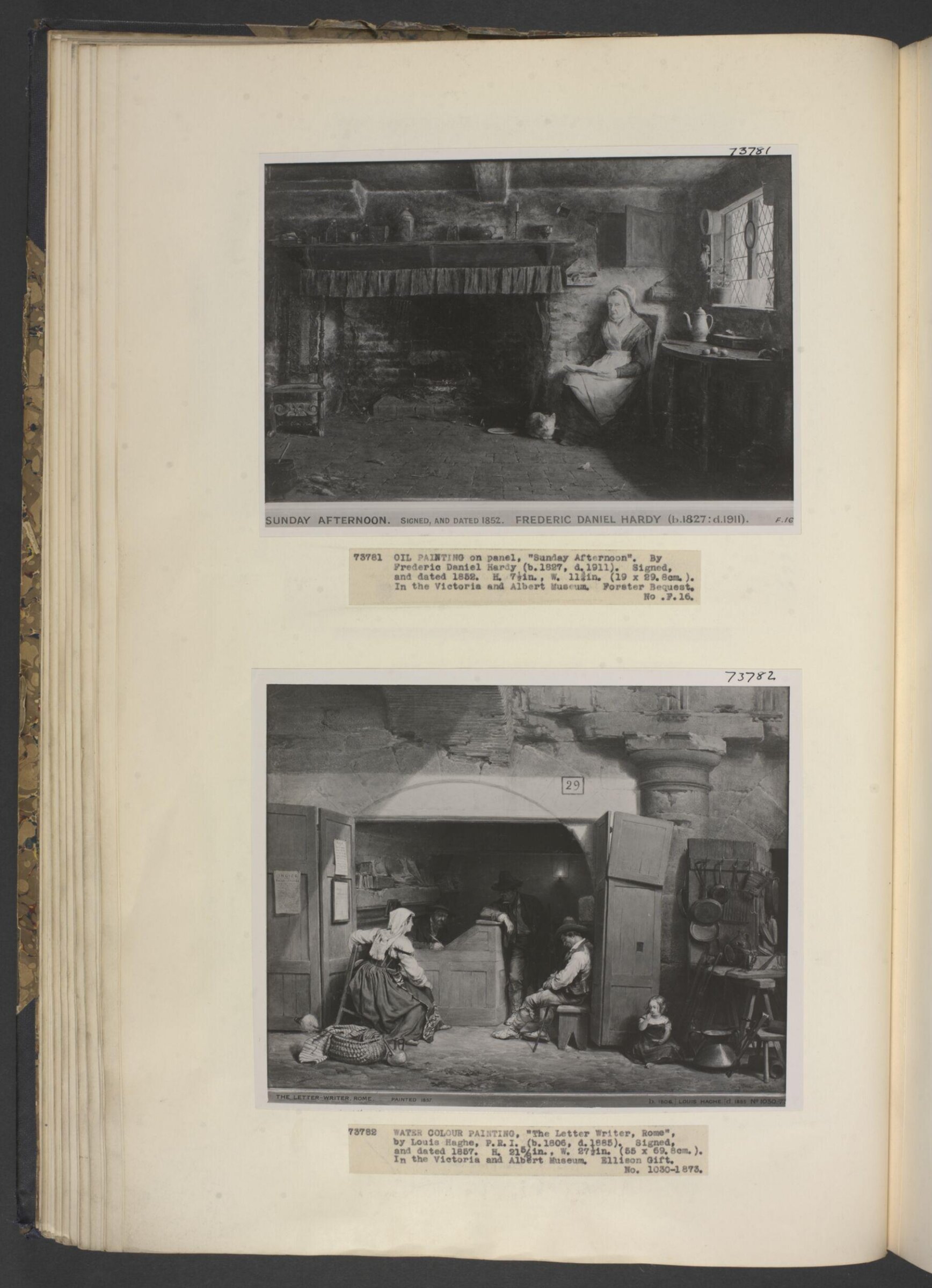 The Letter Writer, Rome, Haghe, 1857