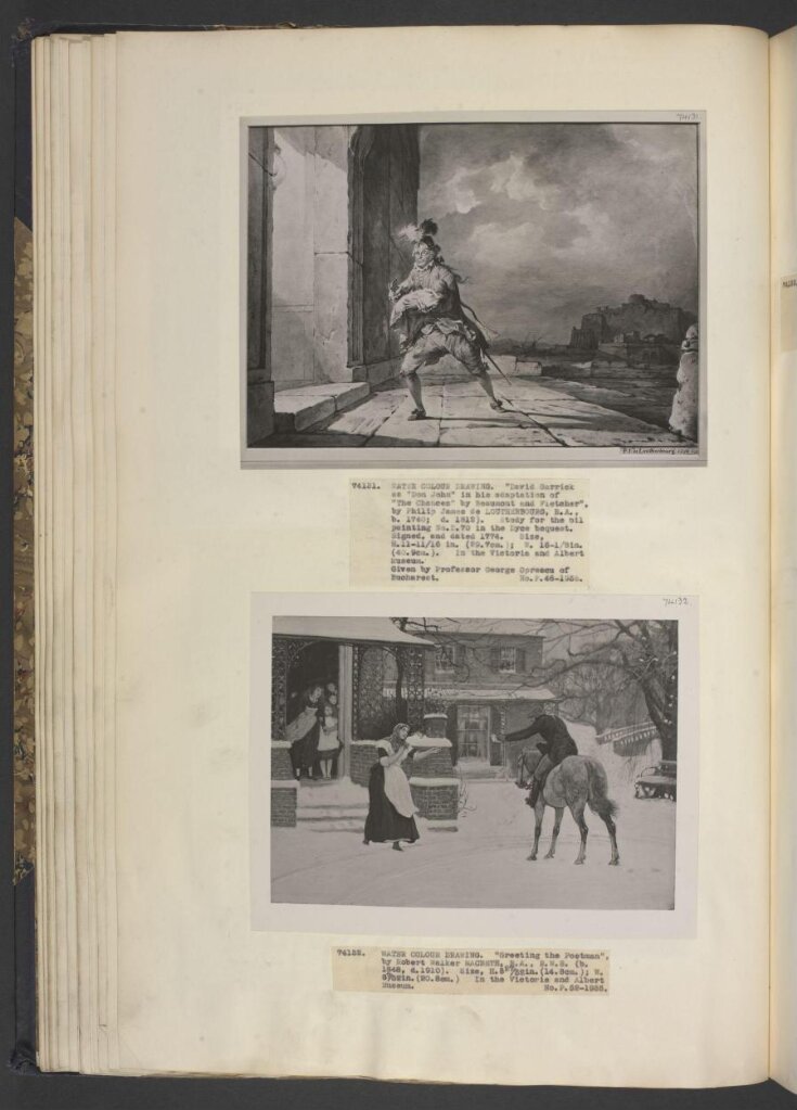 David Garrick as Don John in his adaptation of 'The Chances' by Beaumont and Fletcher, Act 1, Scene 2, with a view intended to be Naples in the background top image
