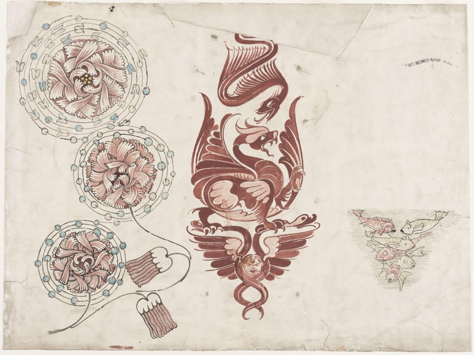 Drawing, William De Morgan, late 19th century