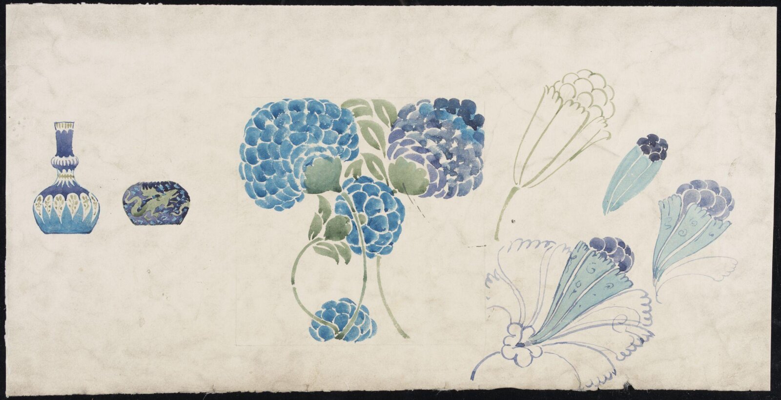 Drawing, William De Morgan, late 19th century