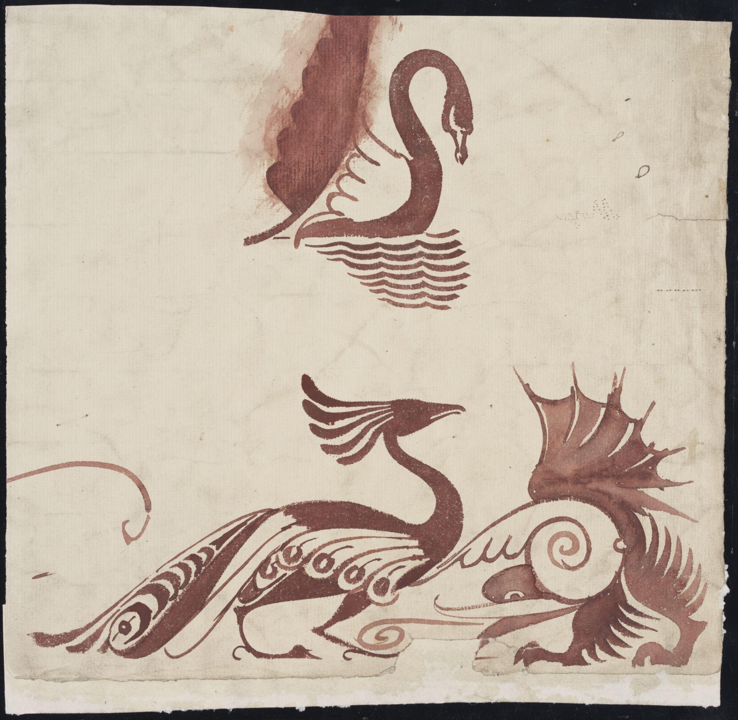 Drawing, William De Morgan, late 19th century
