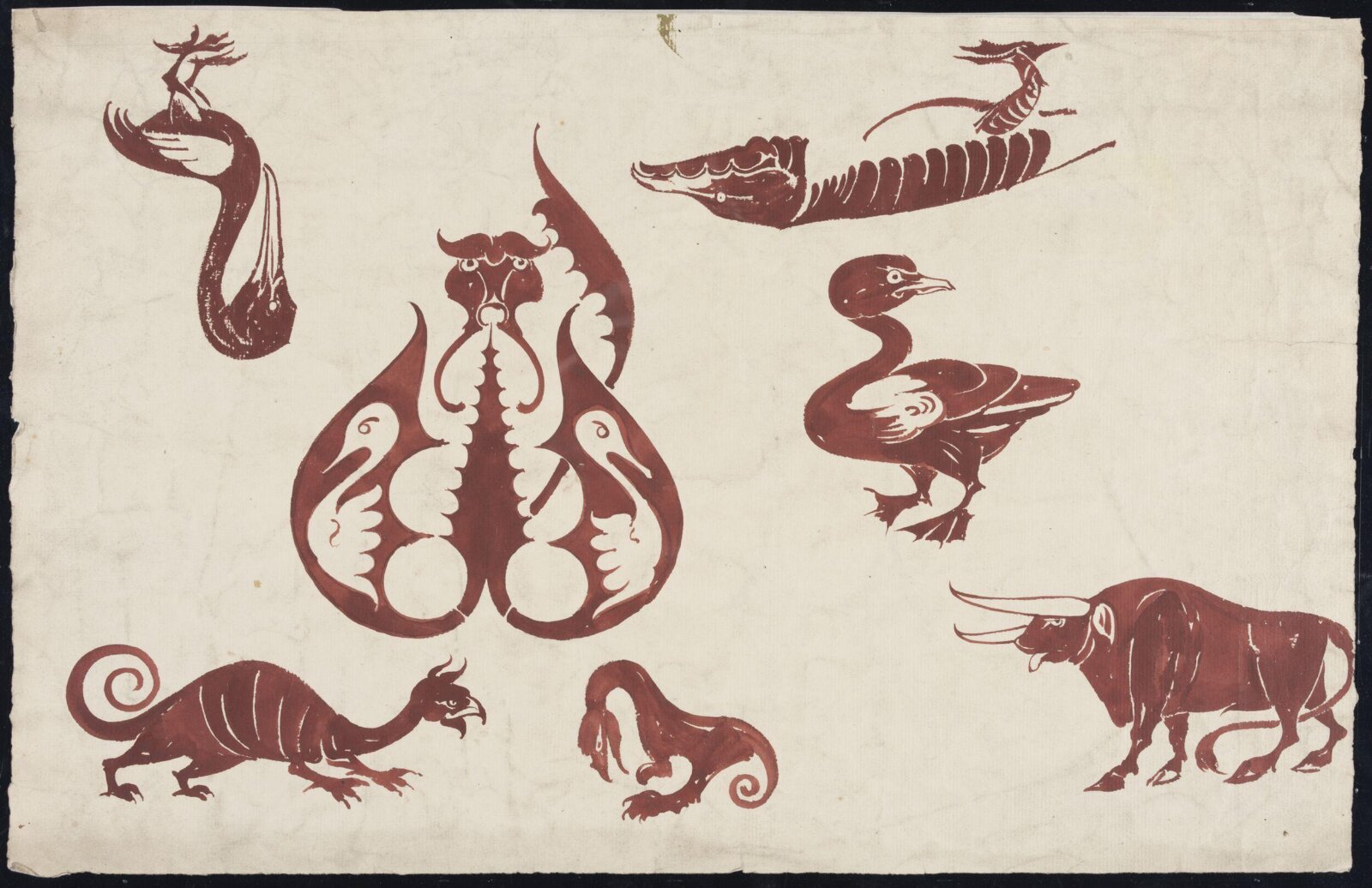 Drawing, William De Morgan, late 19th century