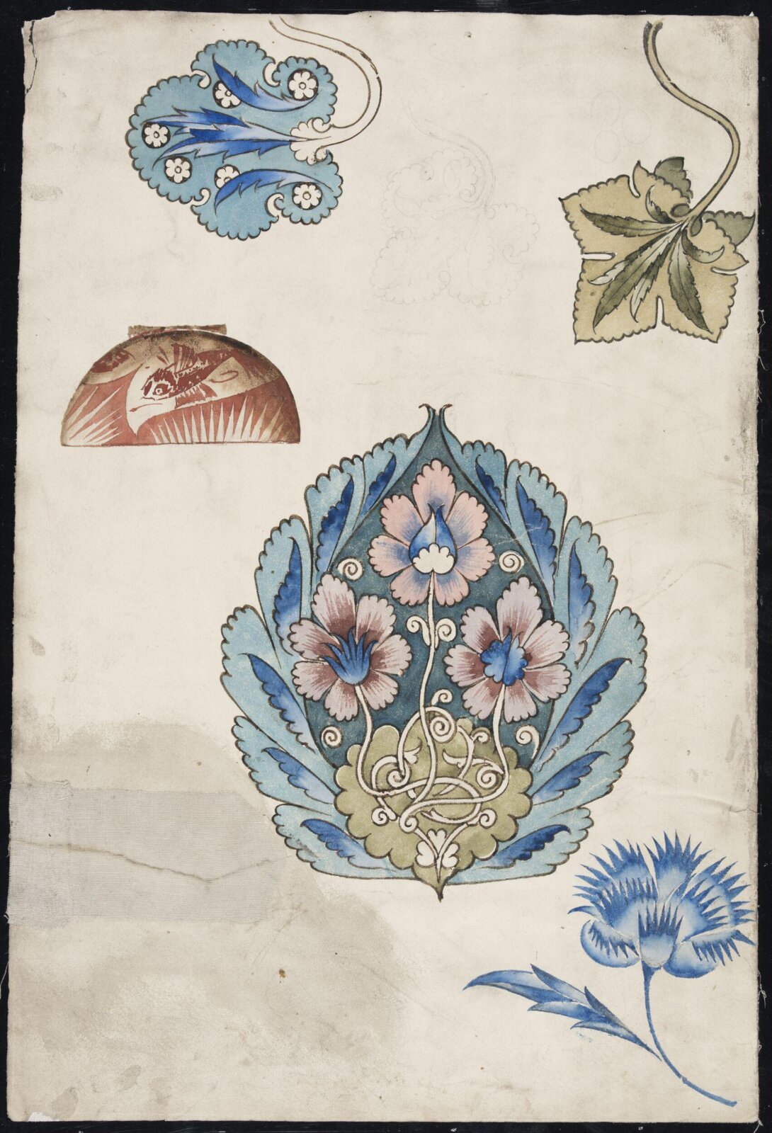 Drawing, William De Morgan, late 19th century