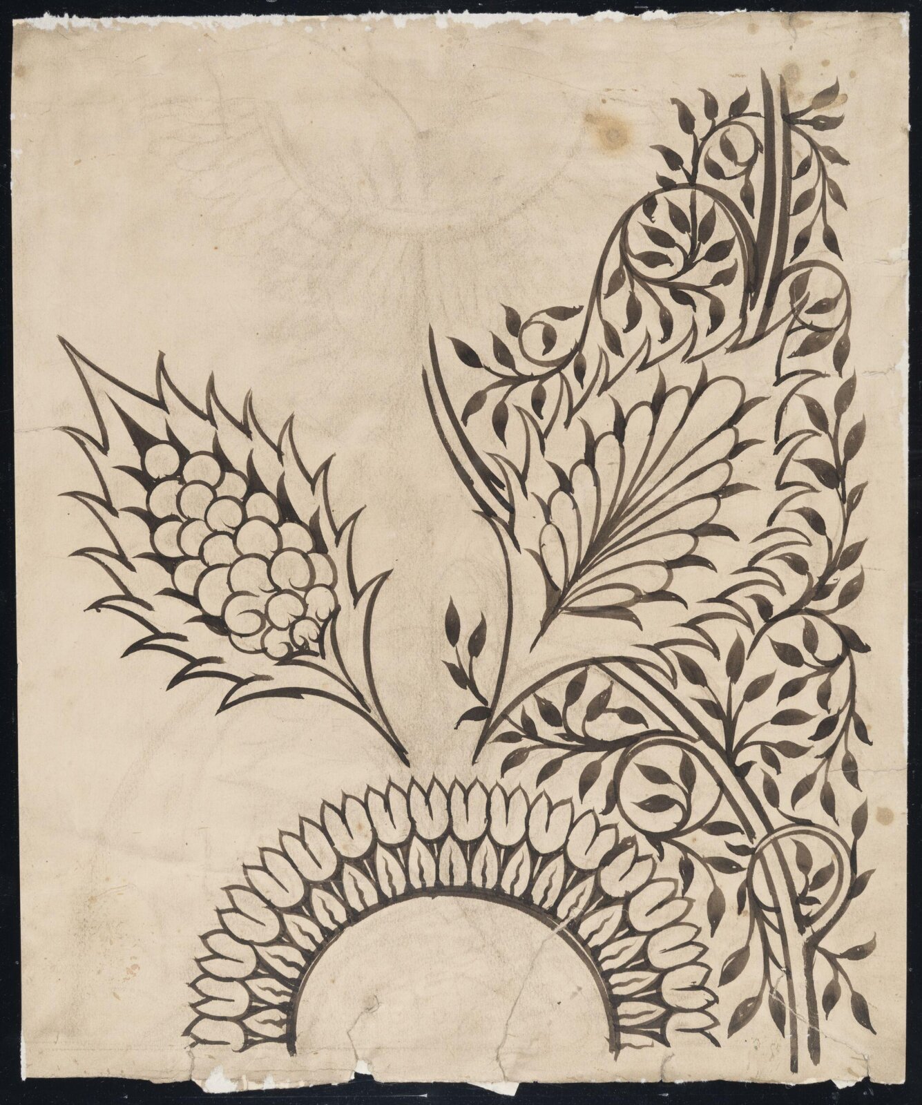 Drawing, William De Morgan, late 19th century