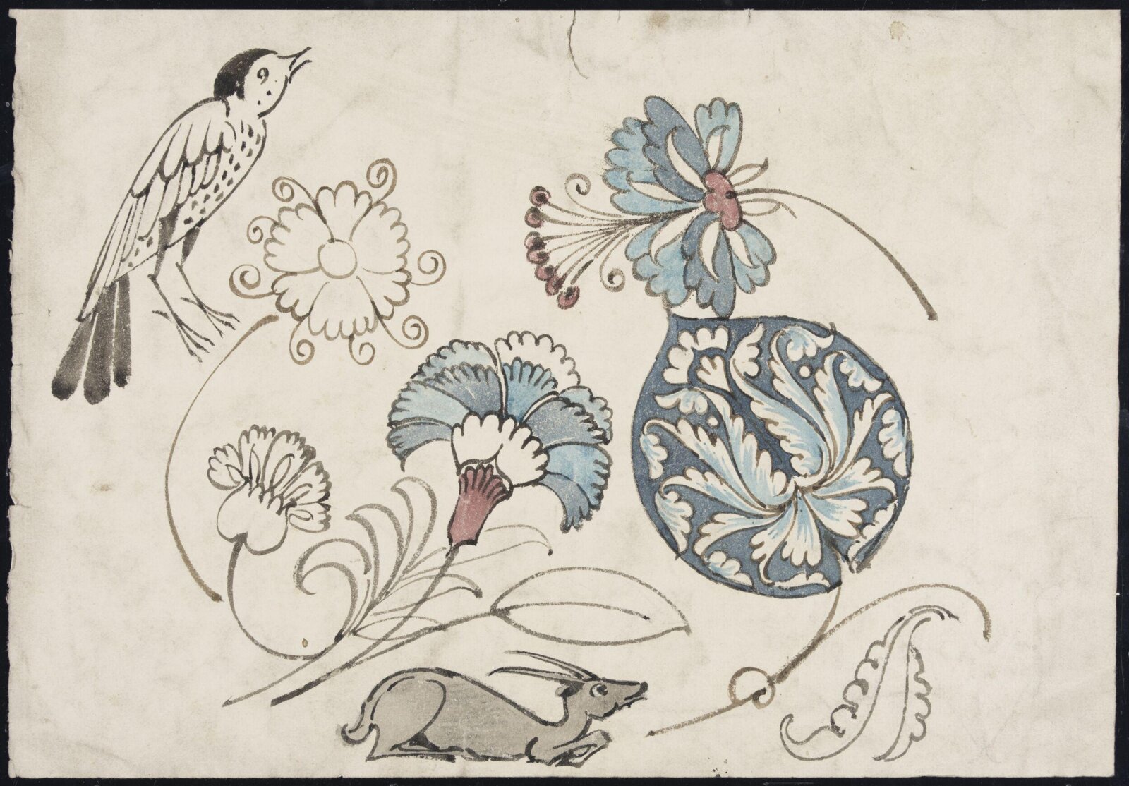 Drawing, William De Morgan, late 19th century