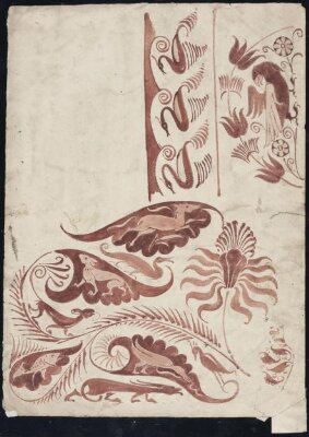 Leaf and animal motifs for ceramic decoration