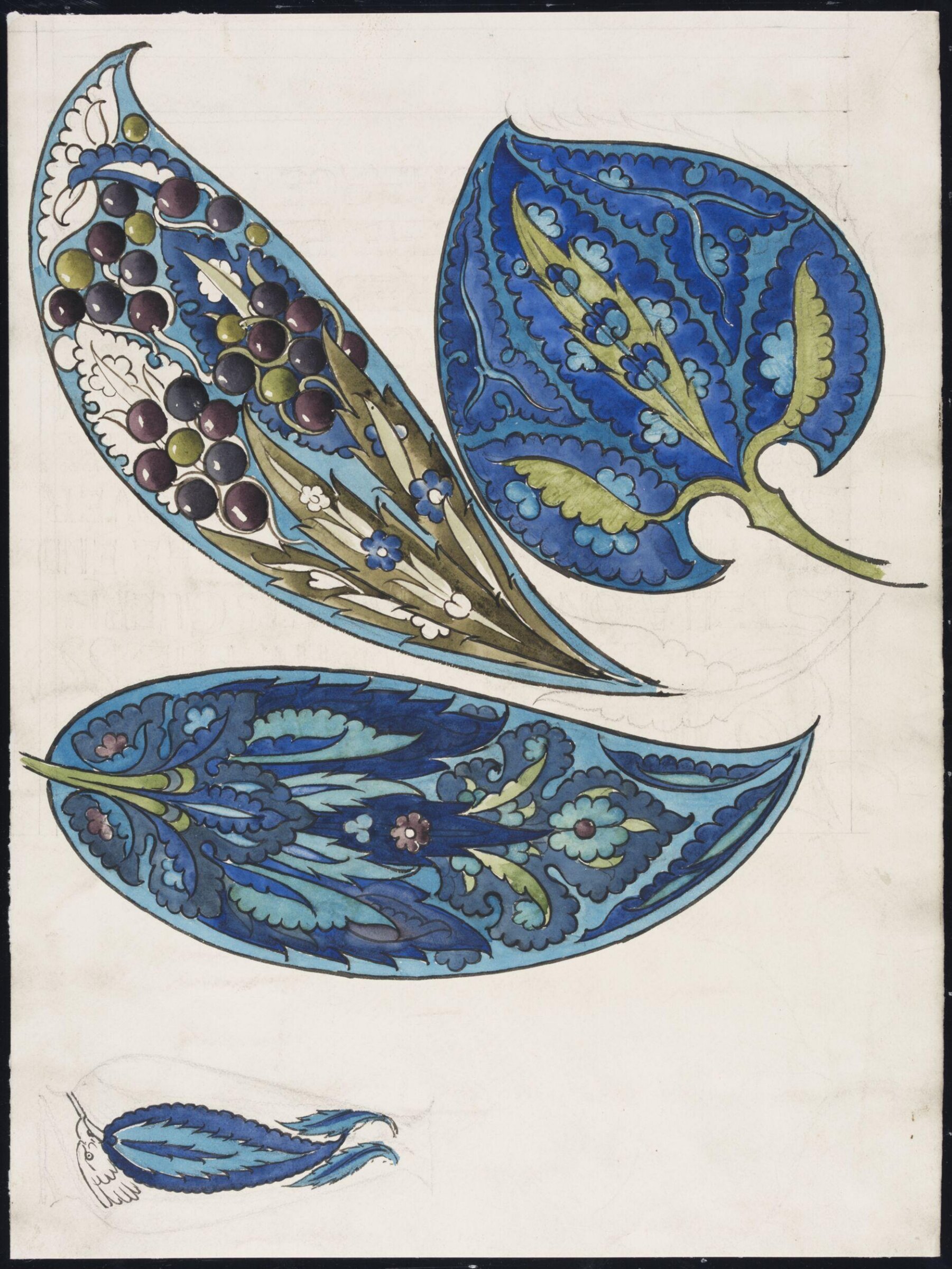 Drawing, William De Morgan, late 19th century