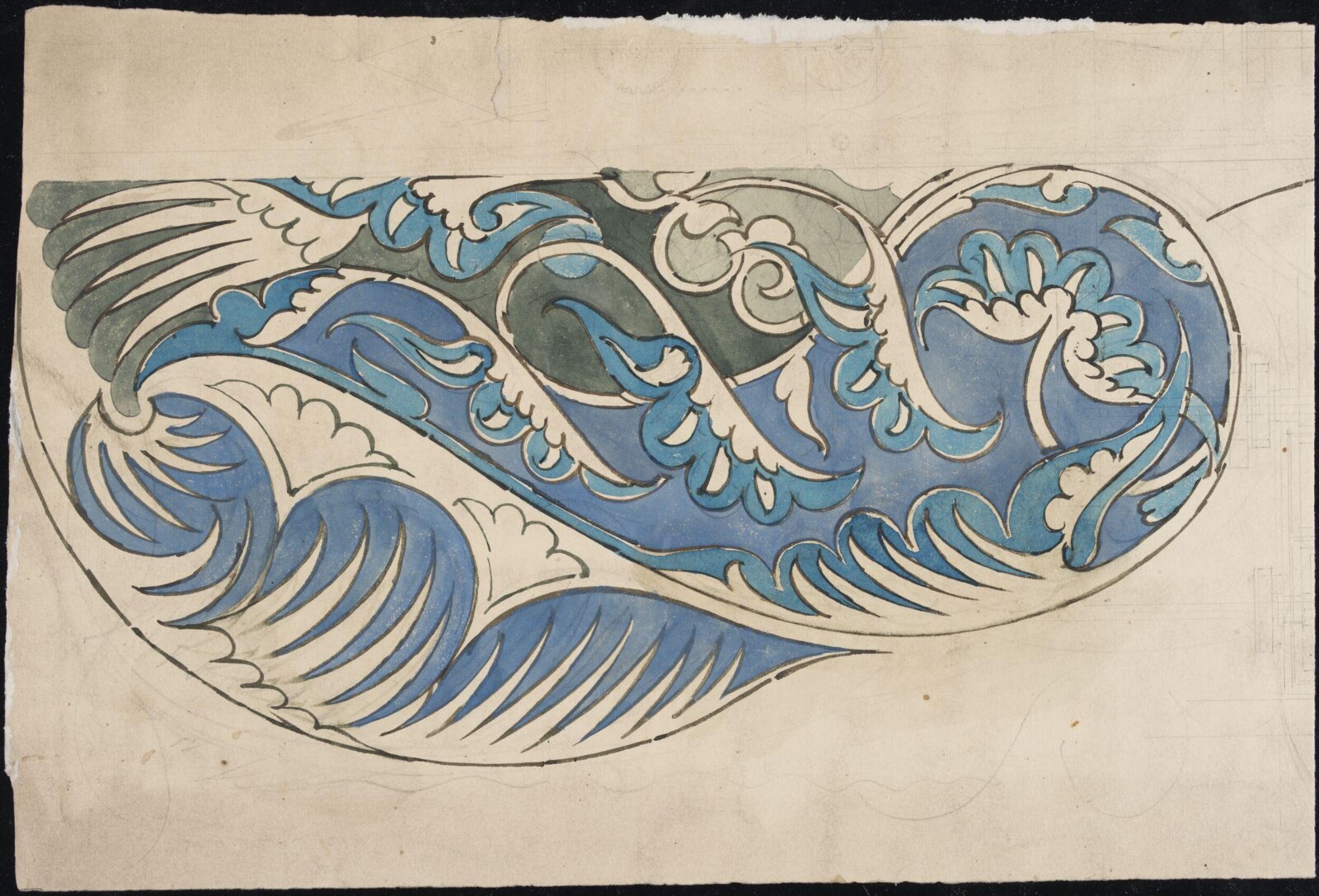 Drawing, William De Morgan, late 19th century