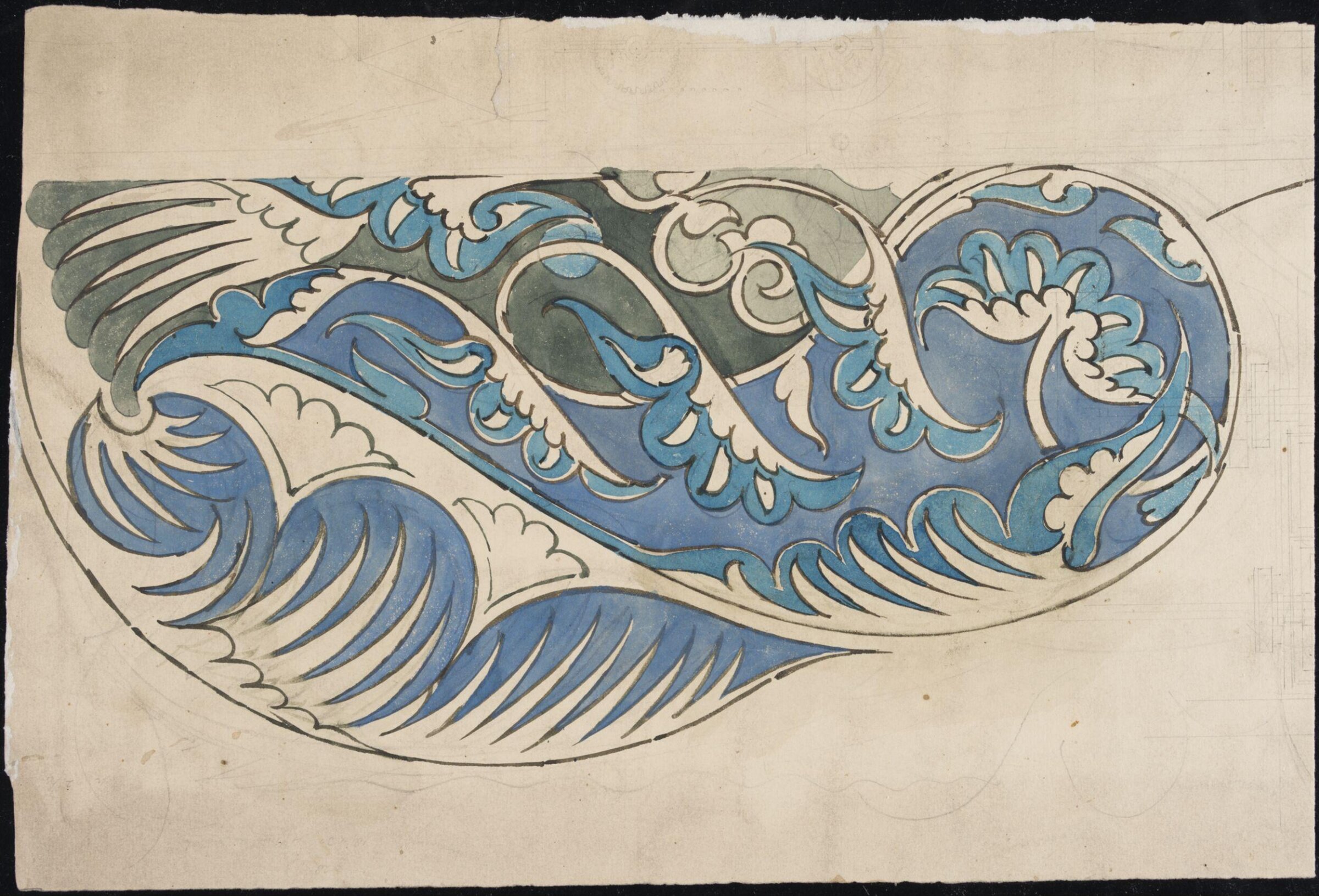 Drawing, William De Morgan, late 19th century