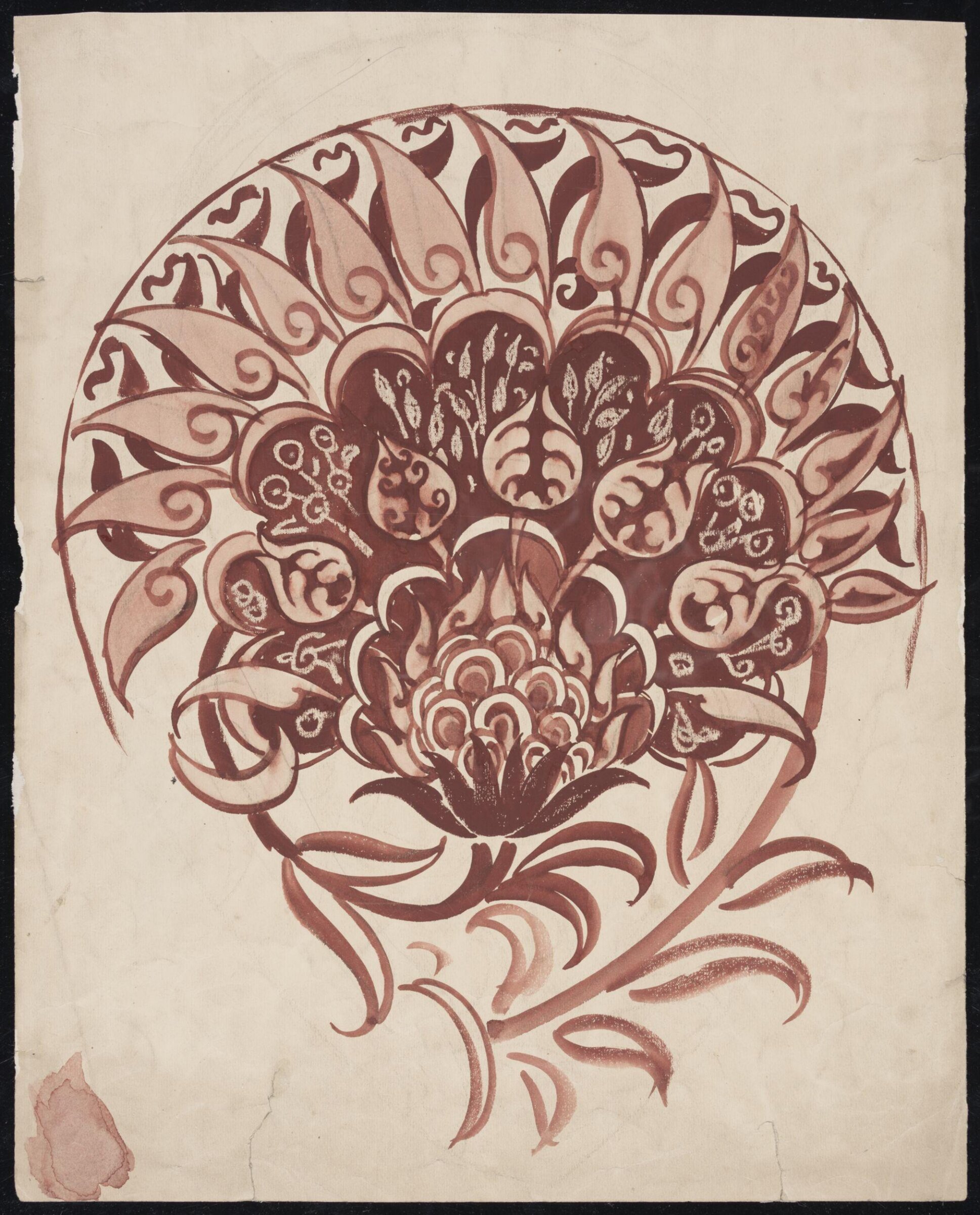 Drawing, William De Morgan, late 19th century