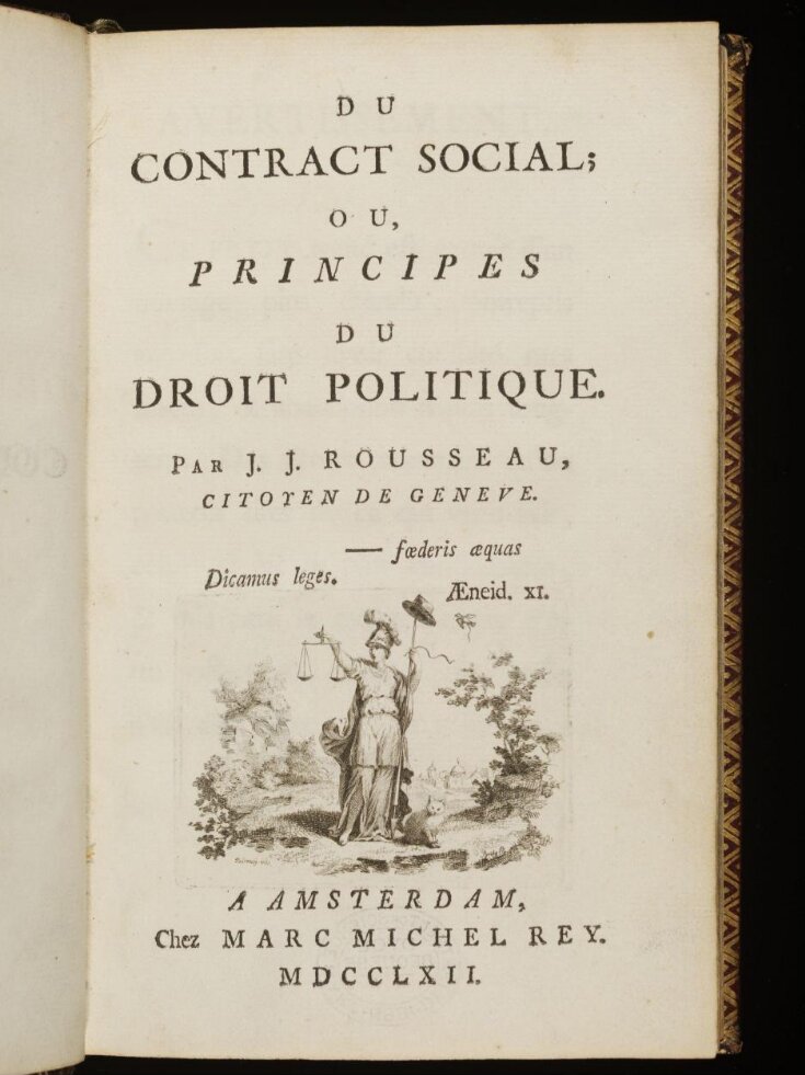 Du contract social, ou, Principes du droit politique / par J.J. Rousseau top image