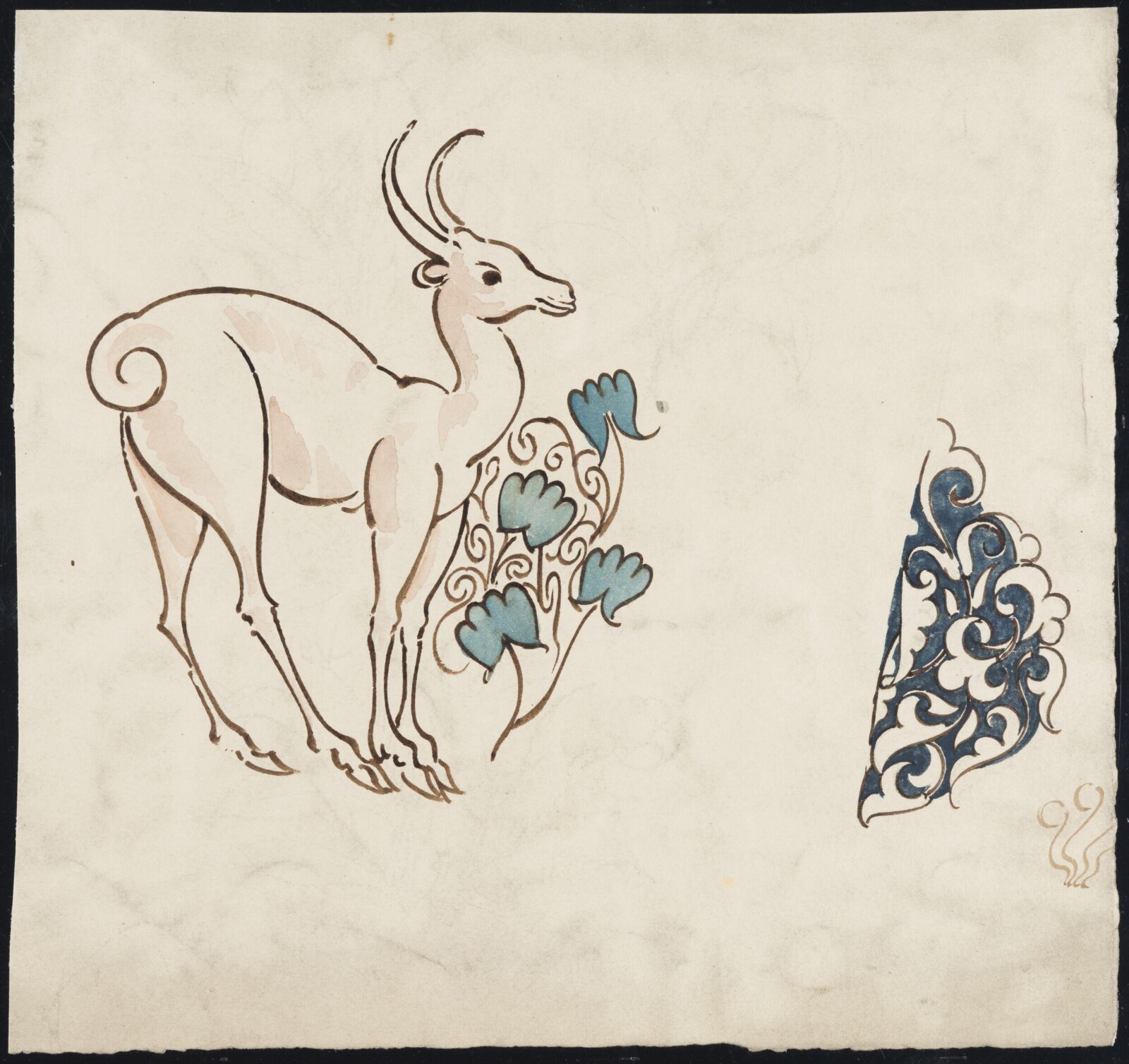 Drawing, William De Morgan, late 19th century