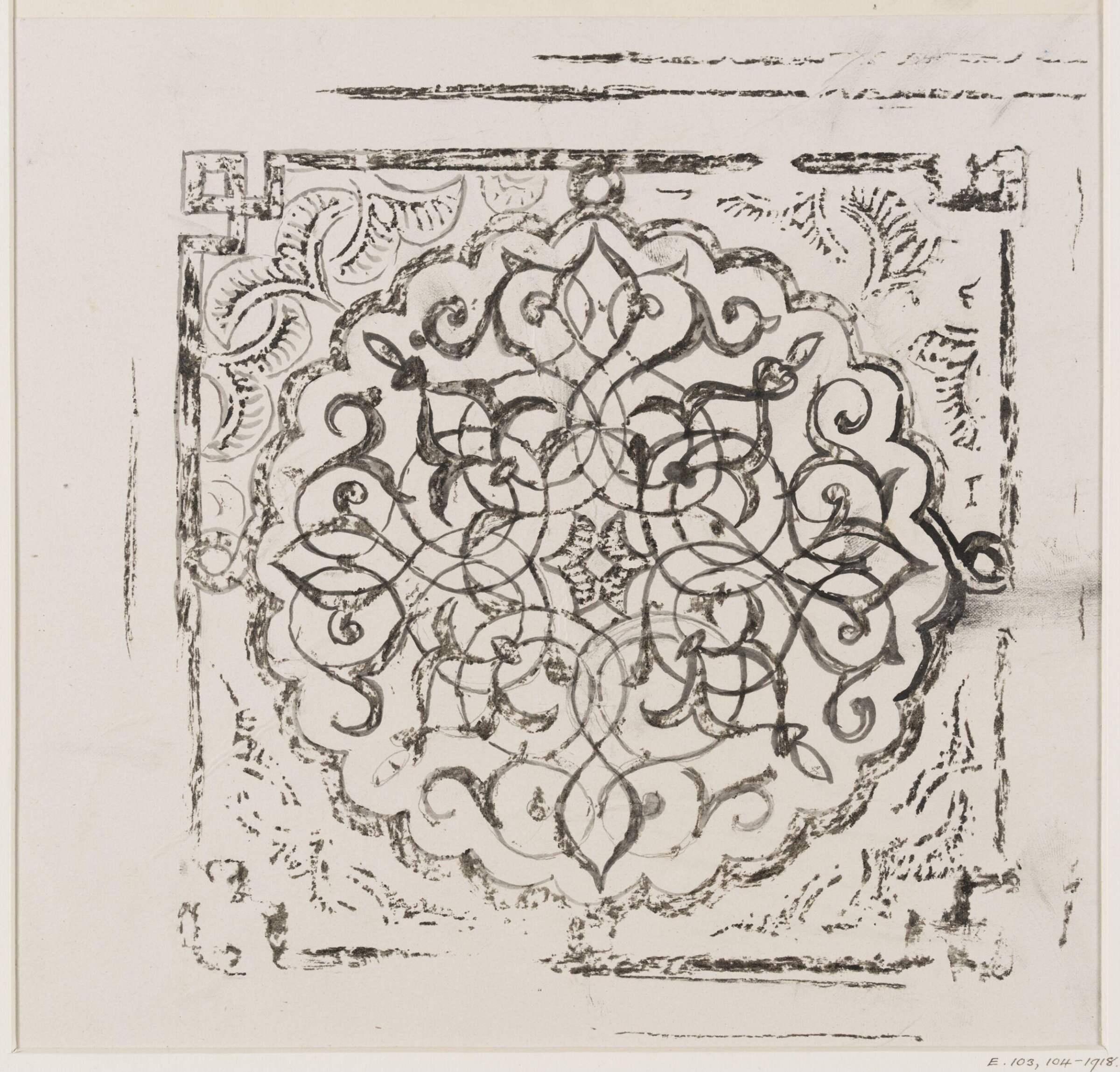 Rubbing of Arabic Ornament, John Dibblee Crace, 1868-69