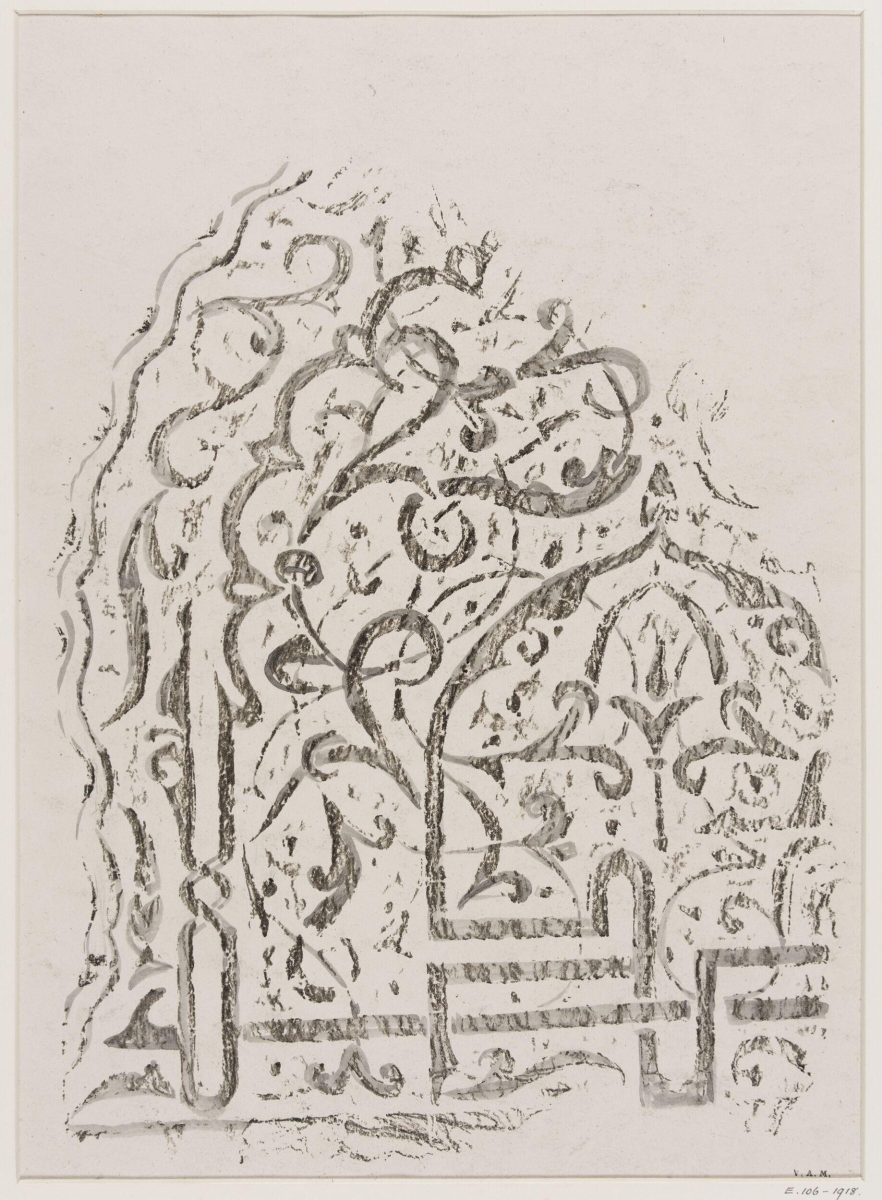 Rubbing of Arabic Ornament, John Dibblee Crace, 1868-69