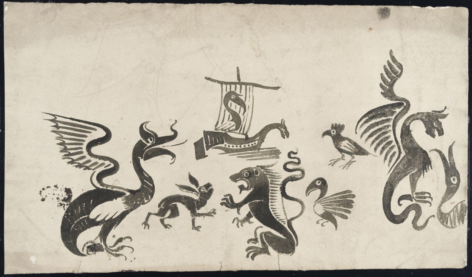 Drawing, William De Morgan, late 19th century