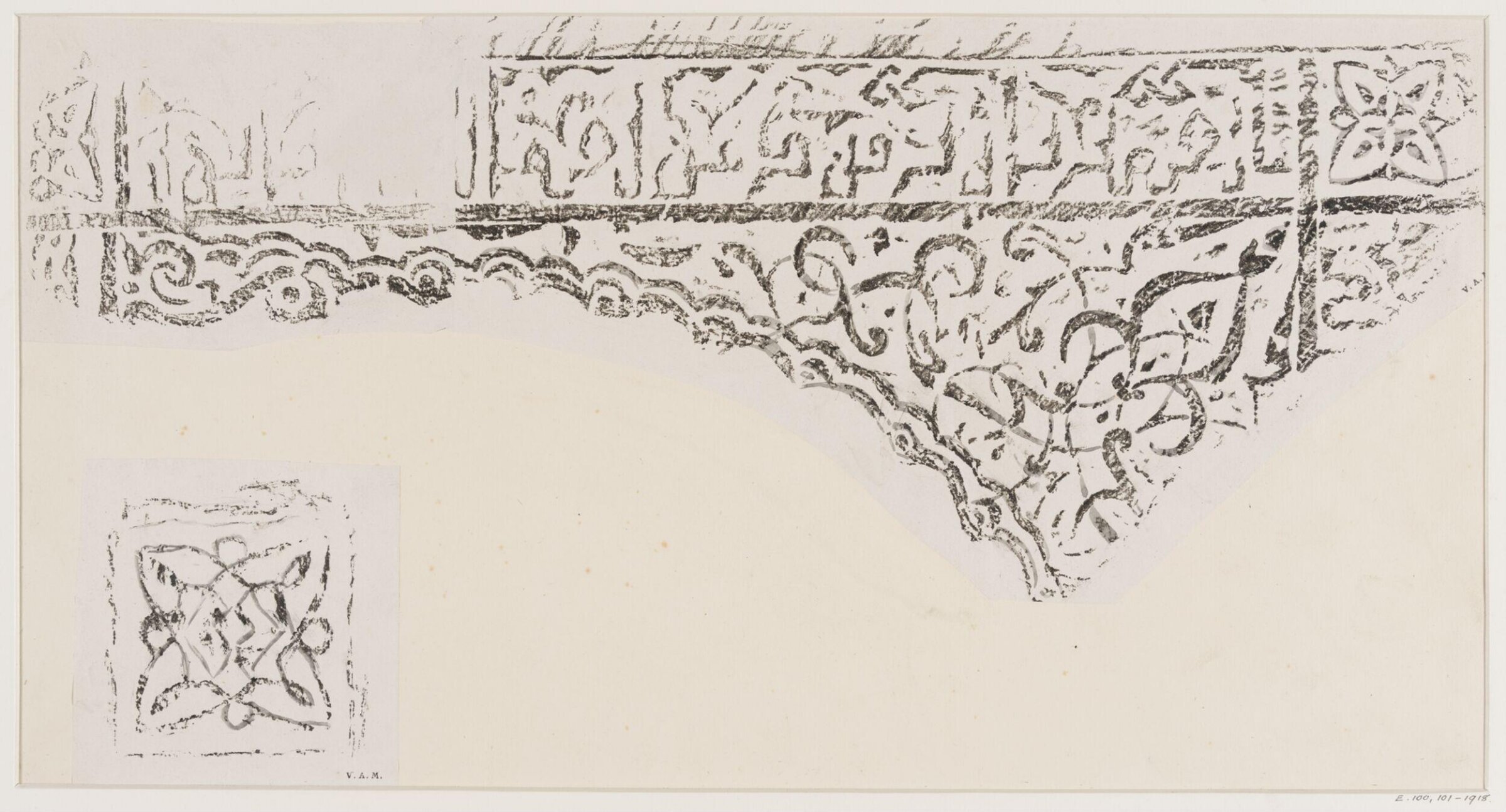 Rubbing of Arabic Ornament, John Dibblee Crace, 1868-69