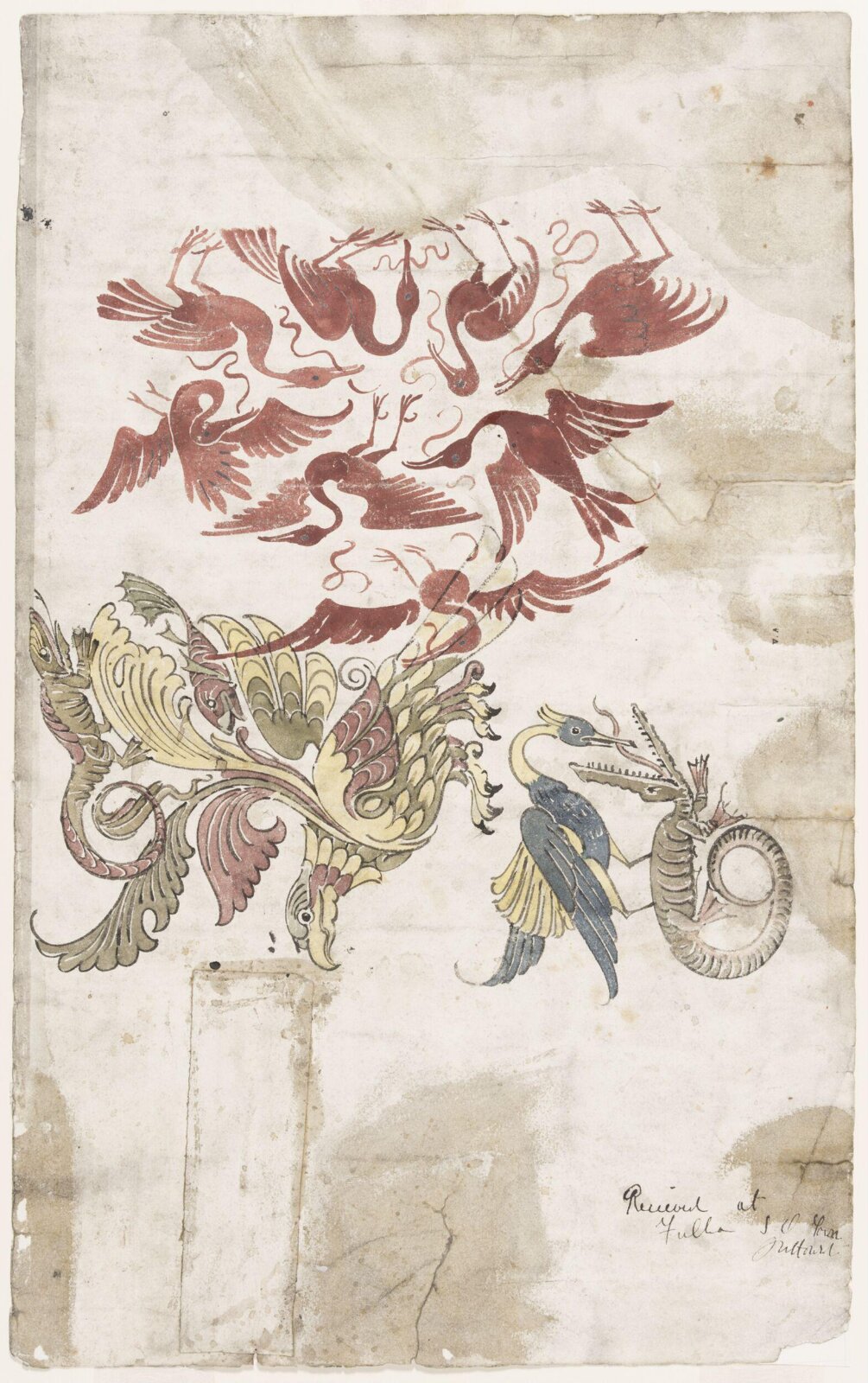 Drawing, William De Morgan, late 19th century