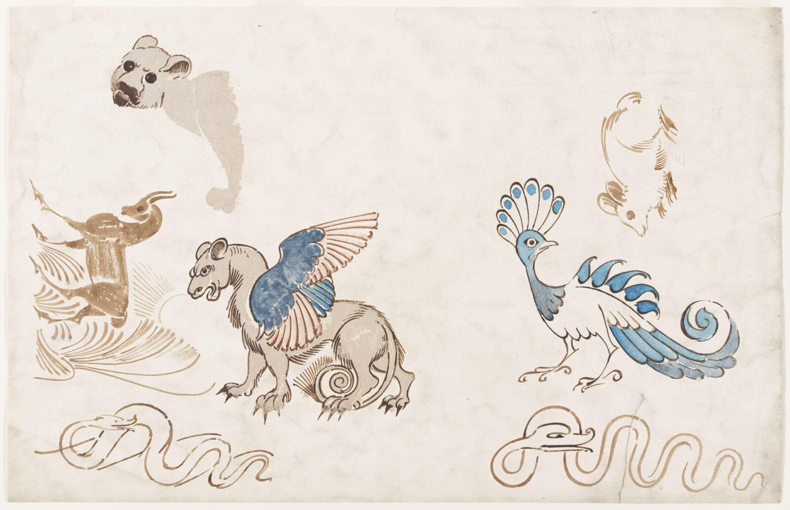 Drawing, William De Morgan, late 19th century