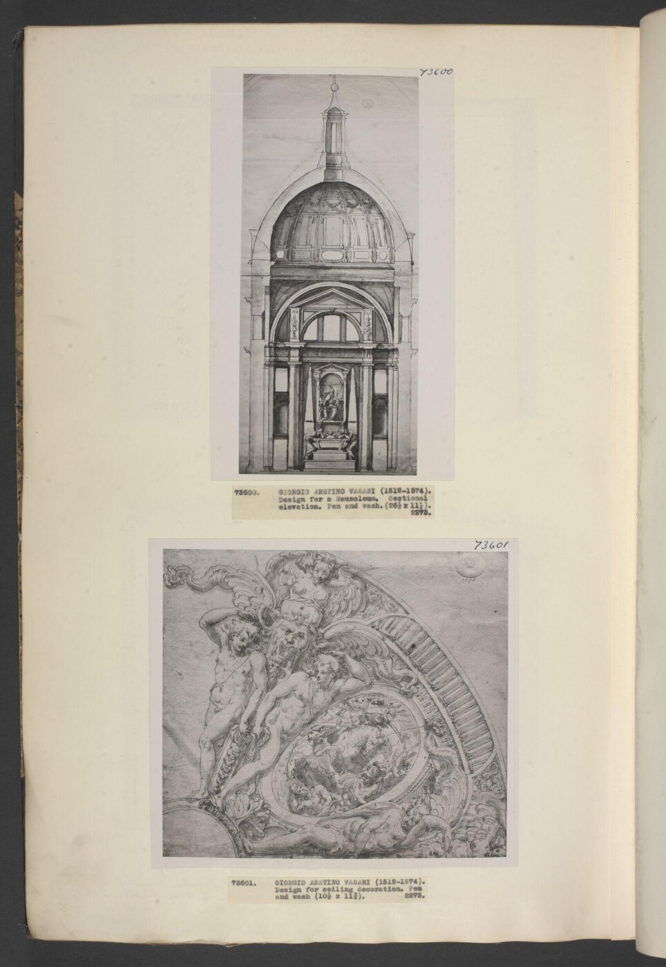 Unknown, Design (section) of a domed chapel containing a tomb of a bishop