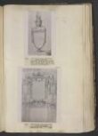 Design for the decoration of a wall, with three framed panels, each inscribed 'Storia', above two arched doorway thumbnail 2