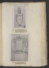 Design for the decoration of a wall, with three framed panels, each inscribed 'Storia', above two arched doorway thumbnail 2