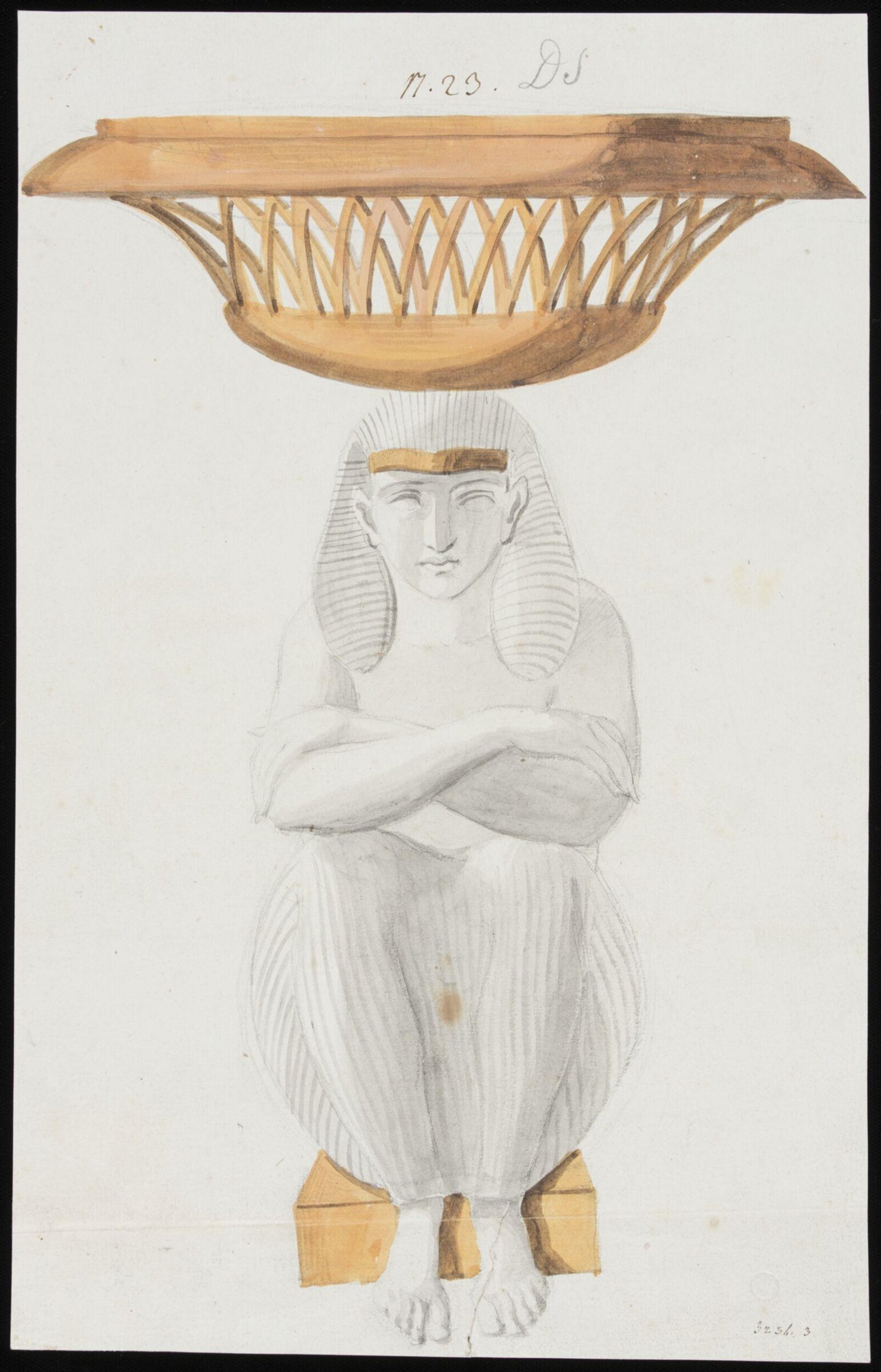 Drawing, Dagoty porcelain factory, circa 1800