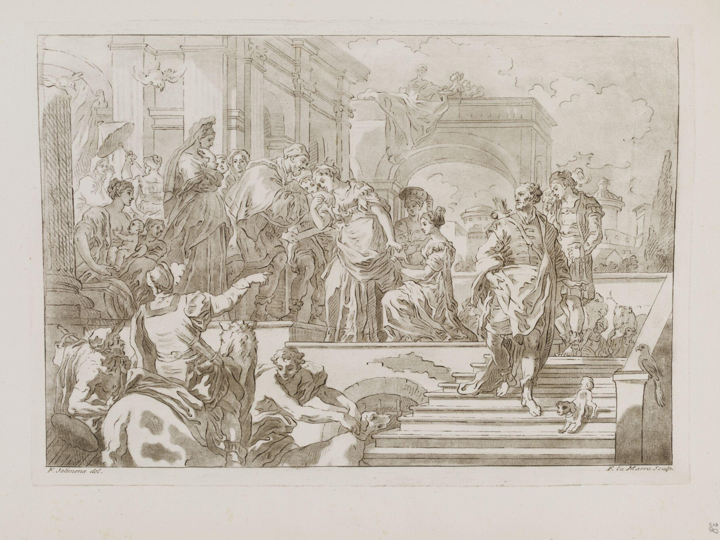 Raccolta di cinquanta disegni originali degli eccellenti pittori napoletani : il Cavr. Mattia Preti detto il cavalier calabrese, il Cavr. Luca Giordano, il Sigr. Francesco Solimena / dal Cavr. Francesco La Marra