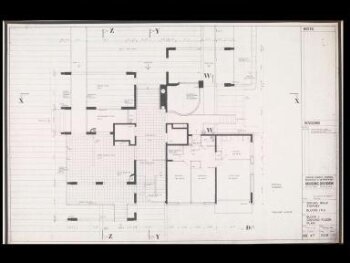 London County Council Architect's Department, Housing Division (George Finch, job architect): Spring Walk (now Pauline House), Old Montague Street, Whitechapel, London: Block I (highrise): ground floor plan